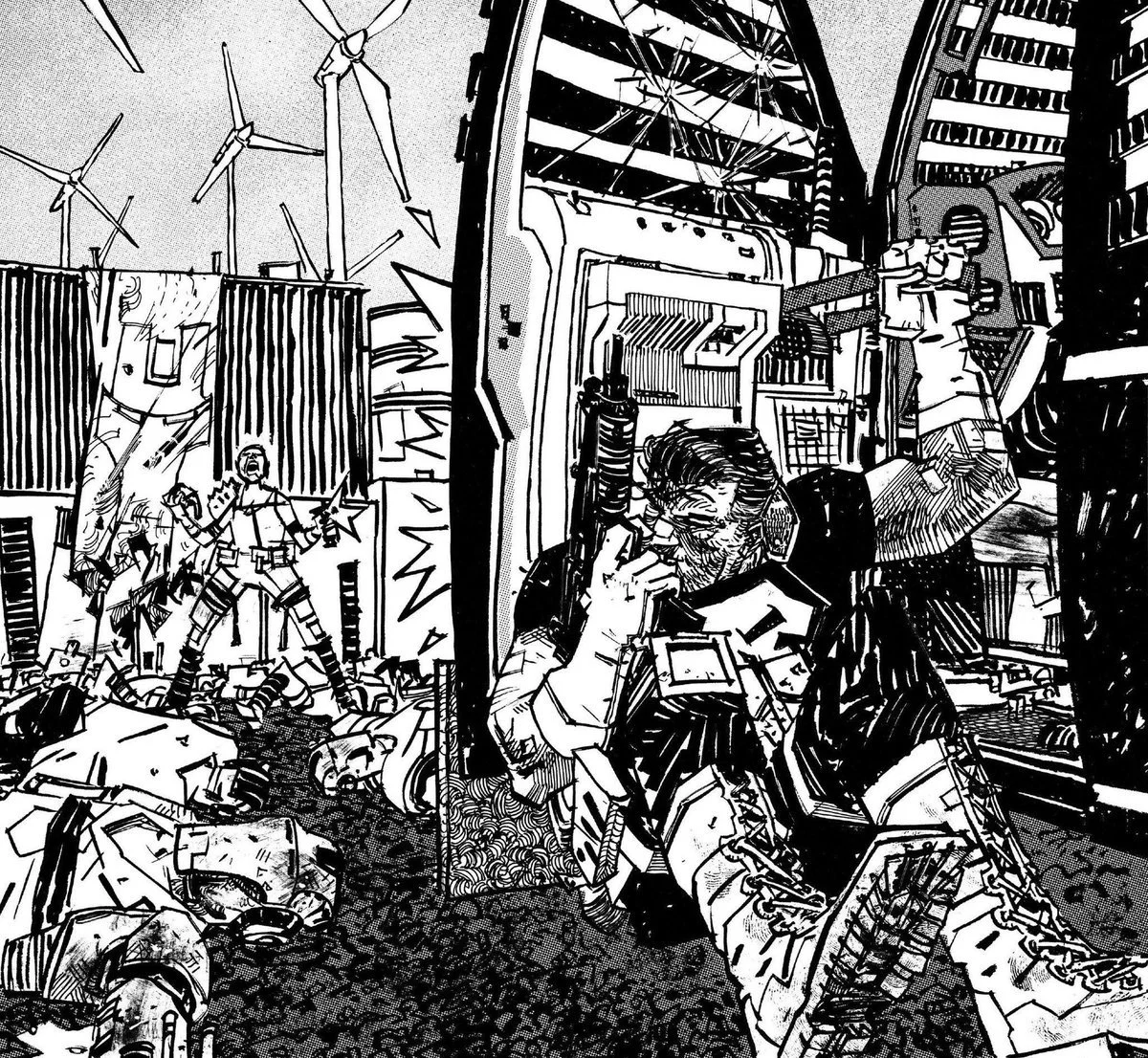 Hayden Sherman's art (via Twitter) for Cady's story in Old Man Logan Annual , out Sept. 5.