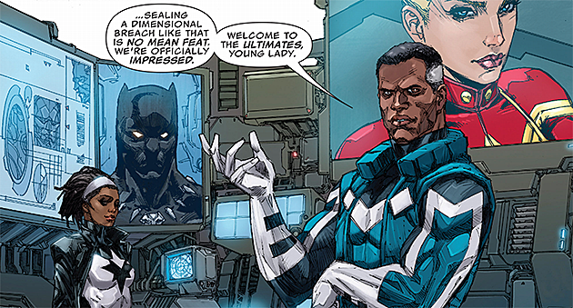 Blue Marvel and Spectrum.