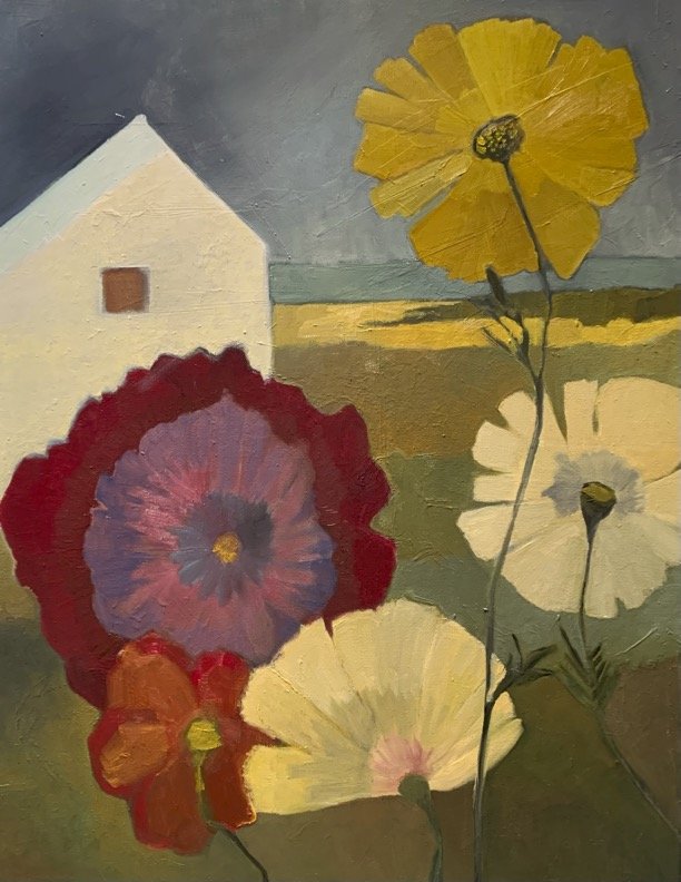 House and flowers