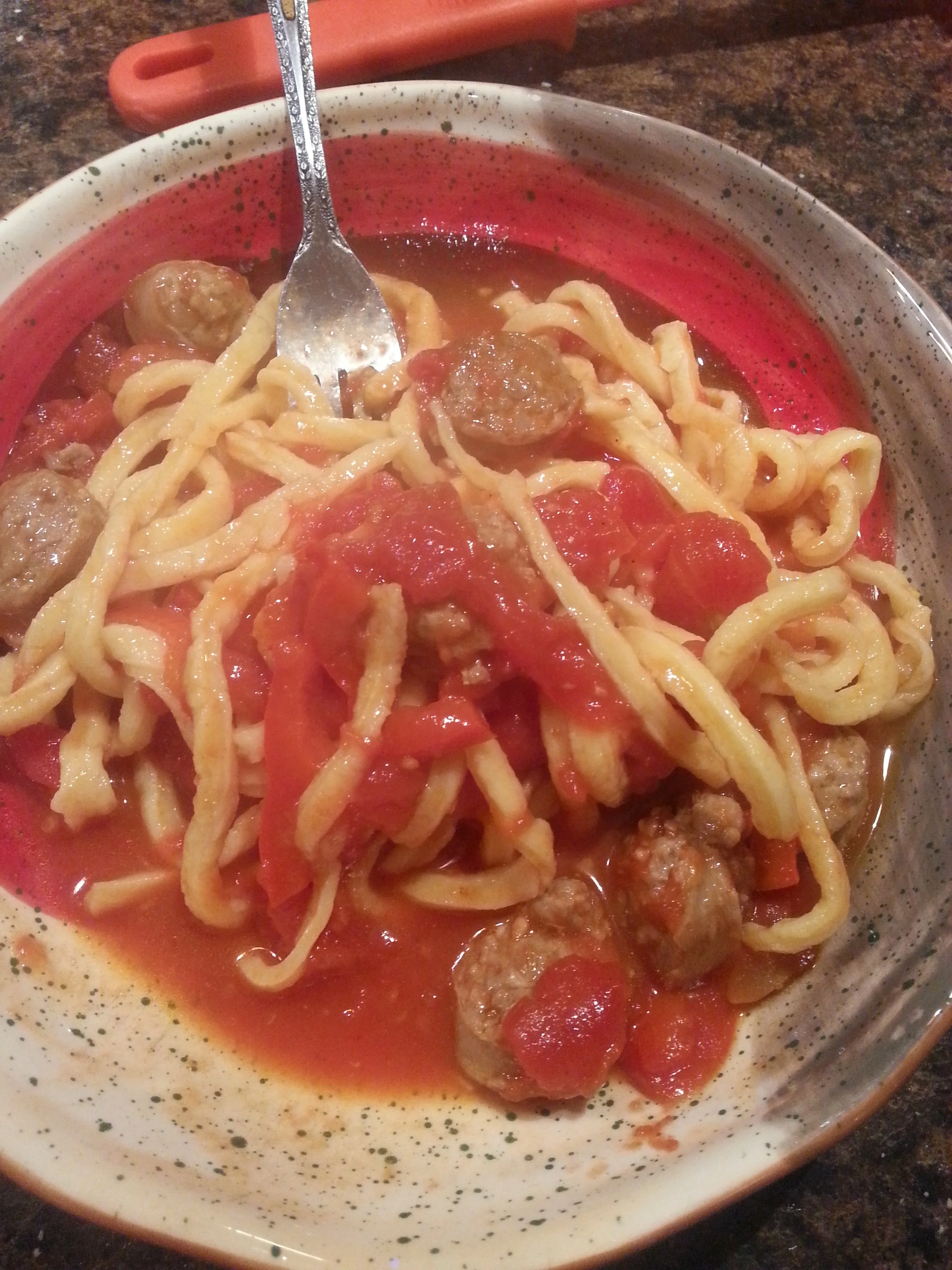 Homemade Pasta - Saucy Spicey Songs love sausage this week for Supper