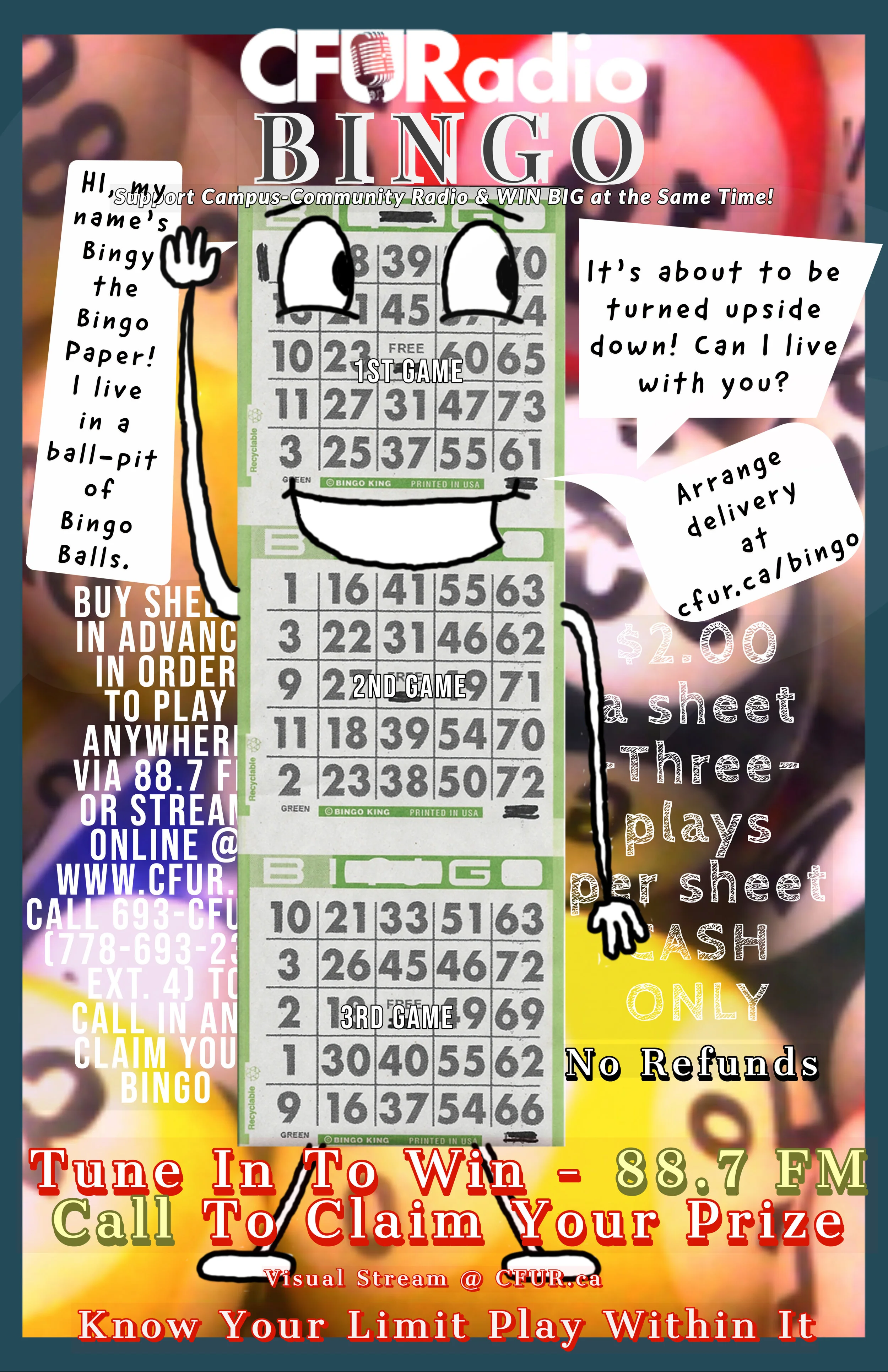 Our Bingo mascot, Bingy the Bingo Paper!