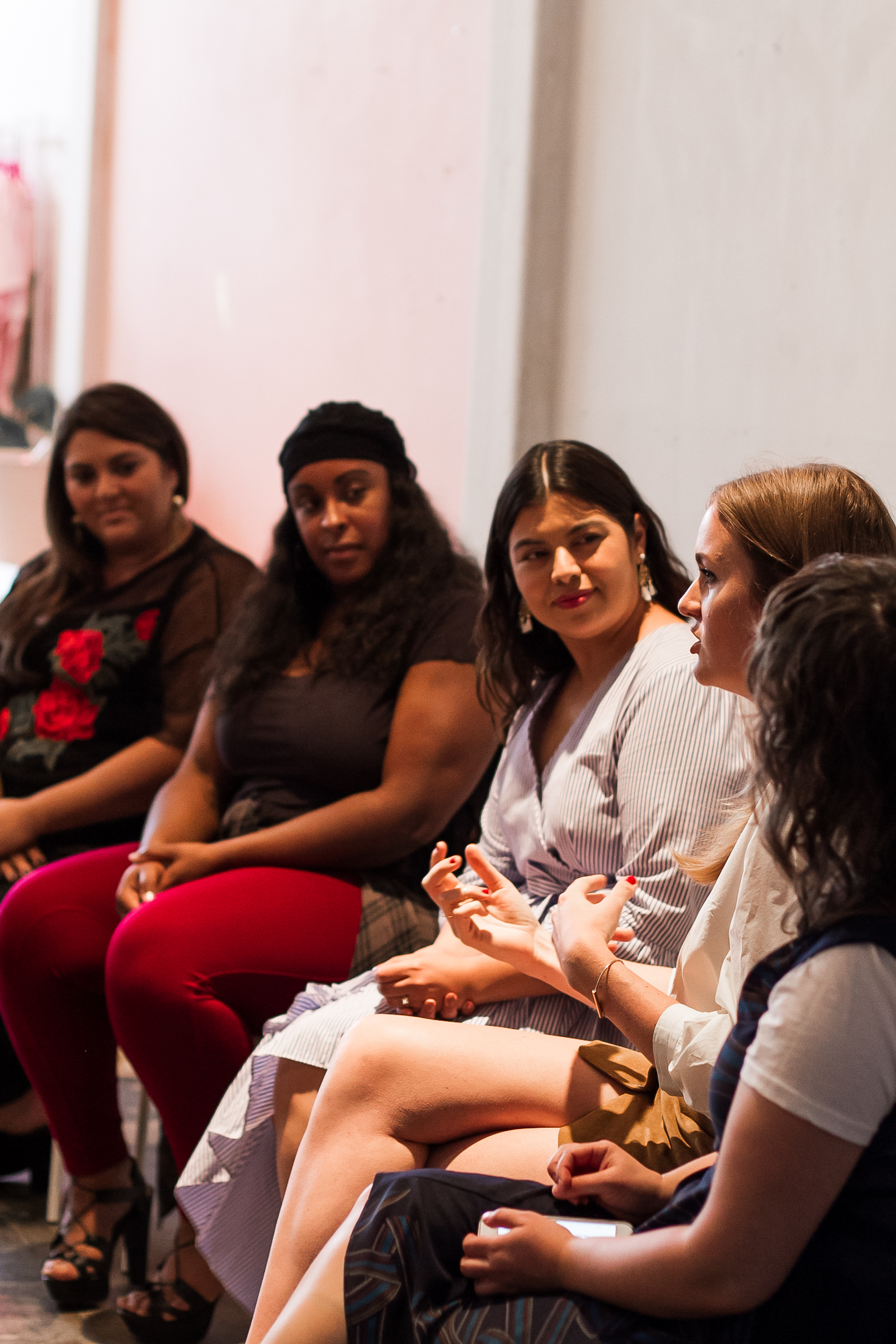 Left to right: Marcy Guevara-Prete, Sommer Green, Jay Miranda, and Lauren Downing Peters, and Rachel Kinnard. Photo: Racheal Pena.