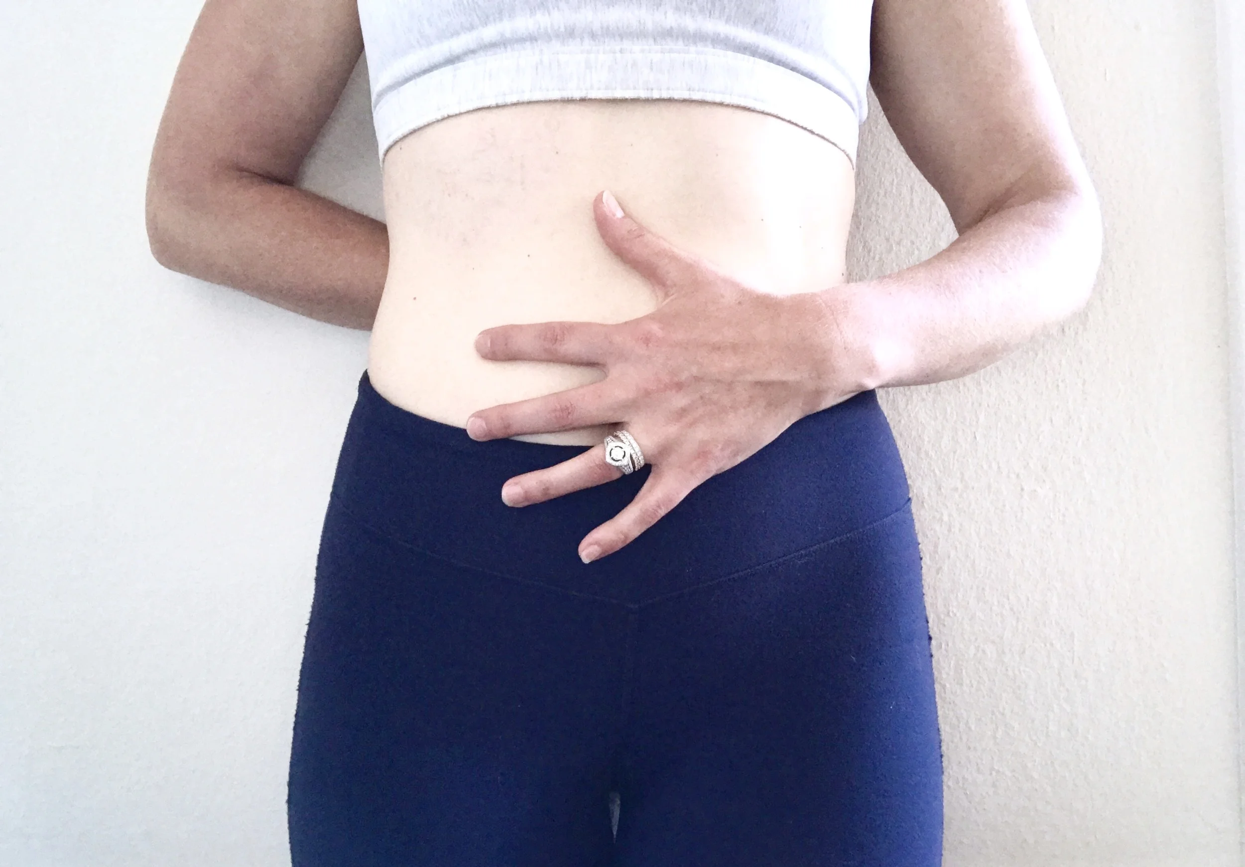 My awkward, uncomfortable attempt to take a photo of my belly.