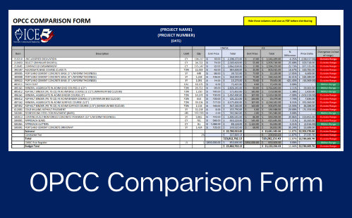 Opcc Water Example OPCC Comparison Form — Innovative Contracting & Engineering