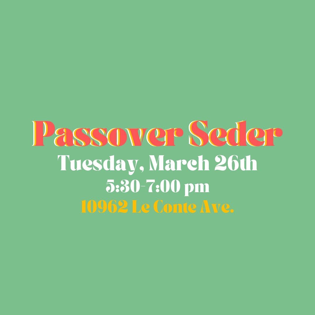 Tonight! Let&rsquo;s break our fast together and celebrate the Passover. RSVP using the link in our bio.