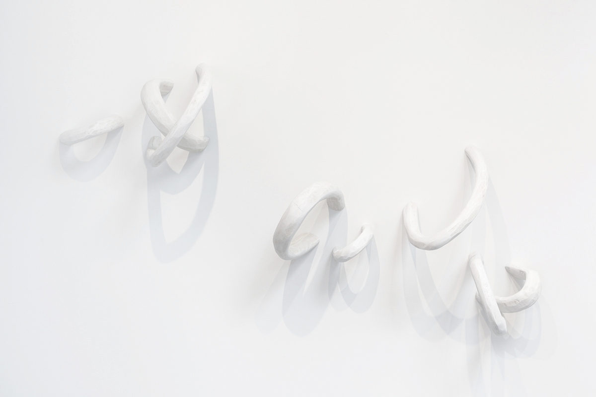 white loops, wood, acrylic, 2017