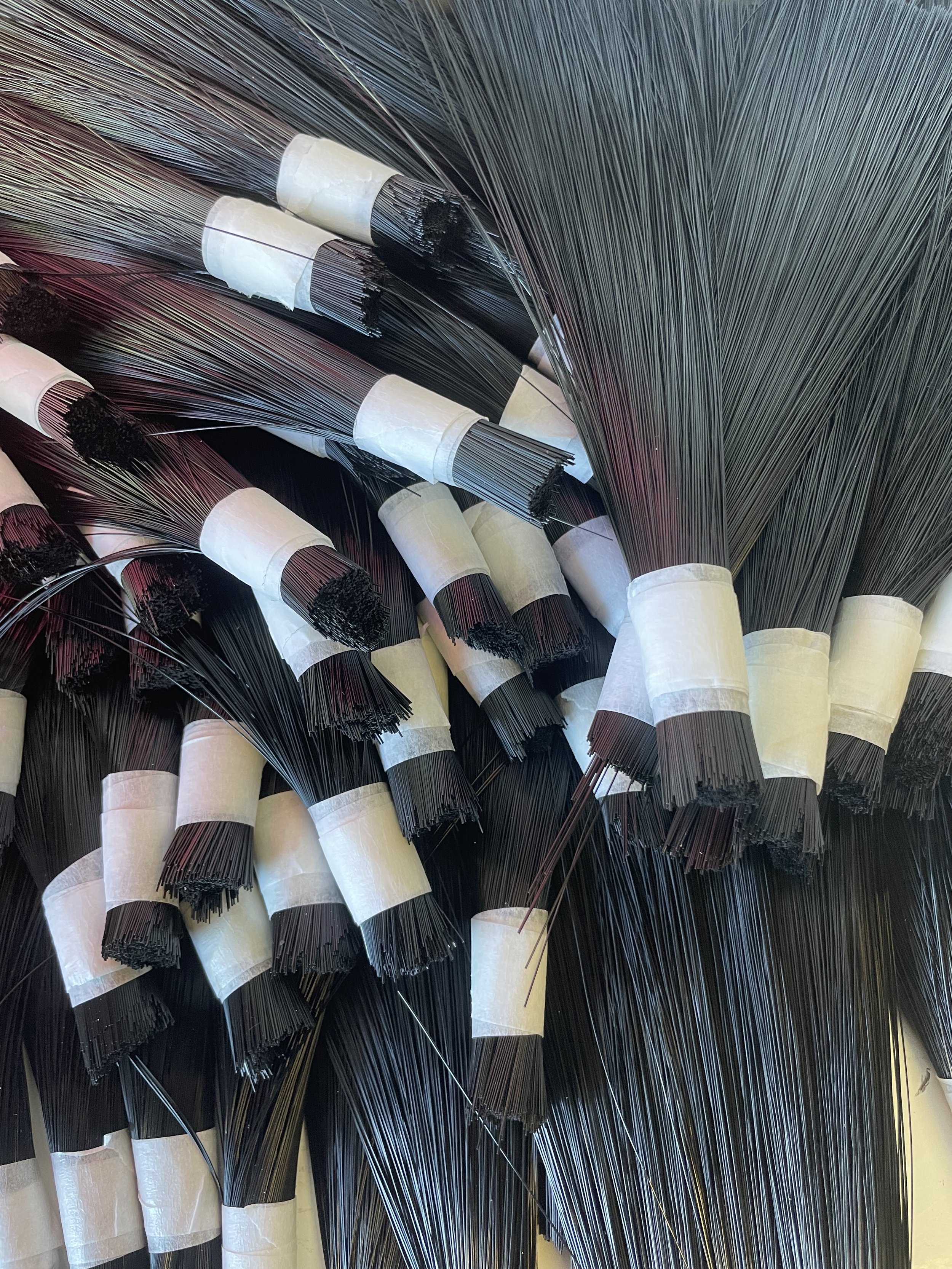 Bristle works need materials placed in manageable bunches. 