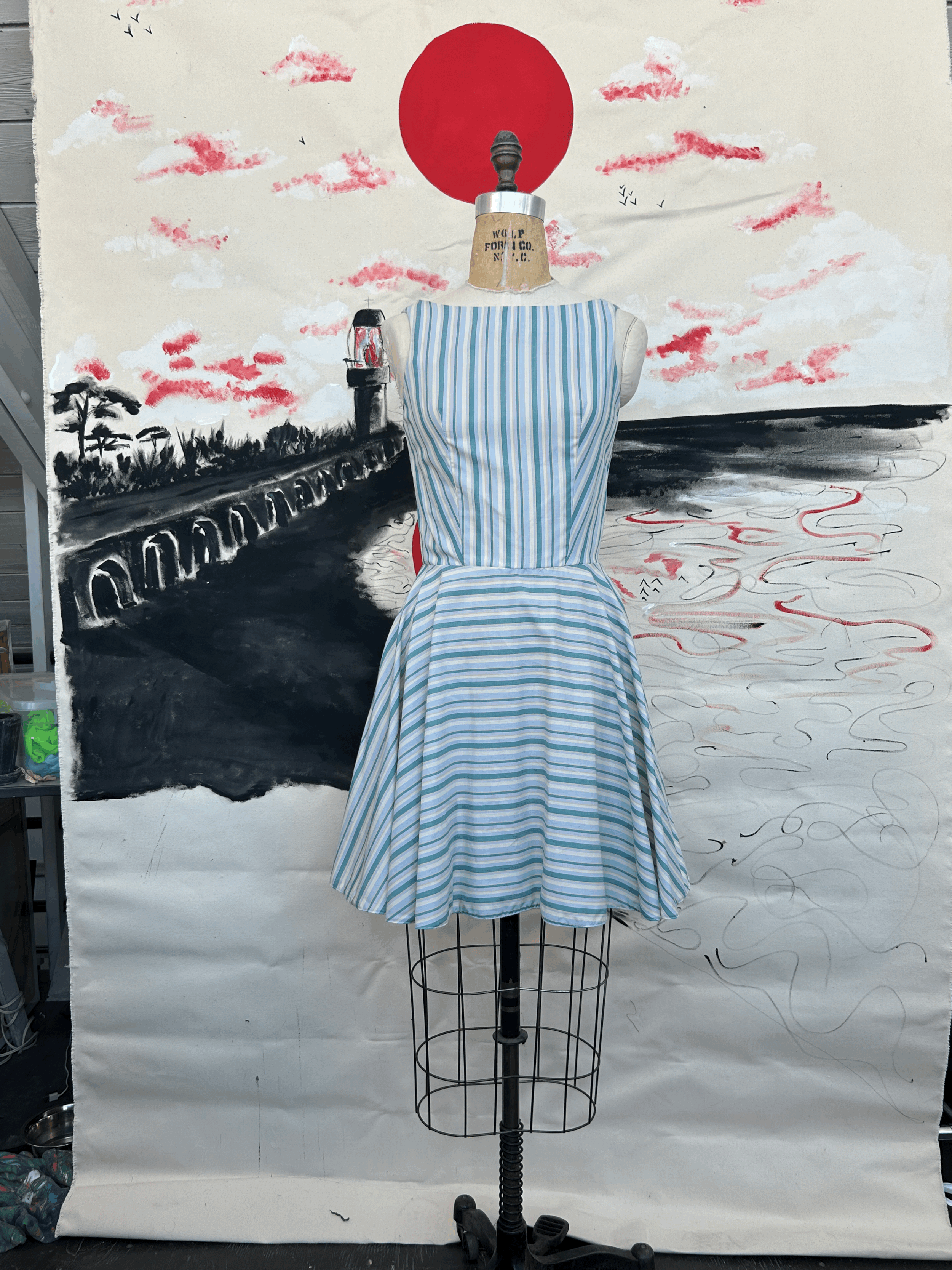 Stripe Cotton Spring Dress