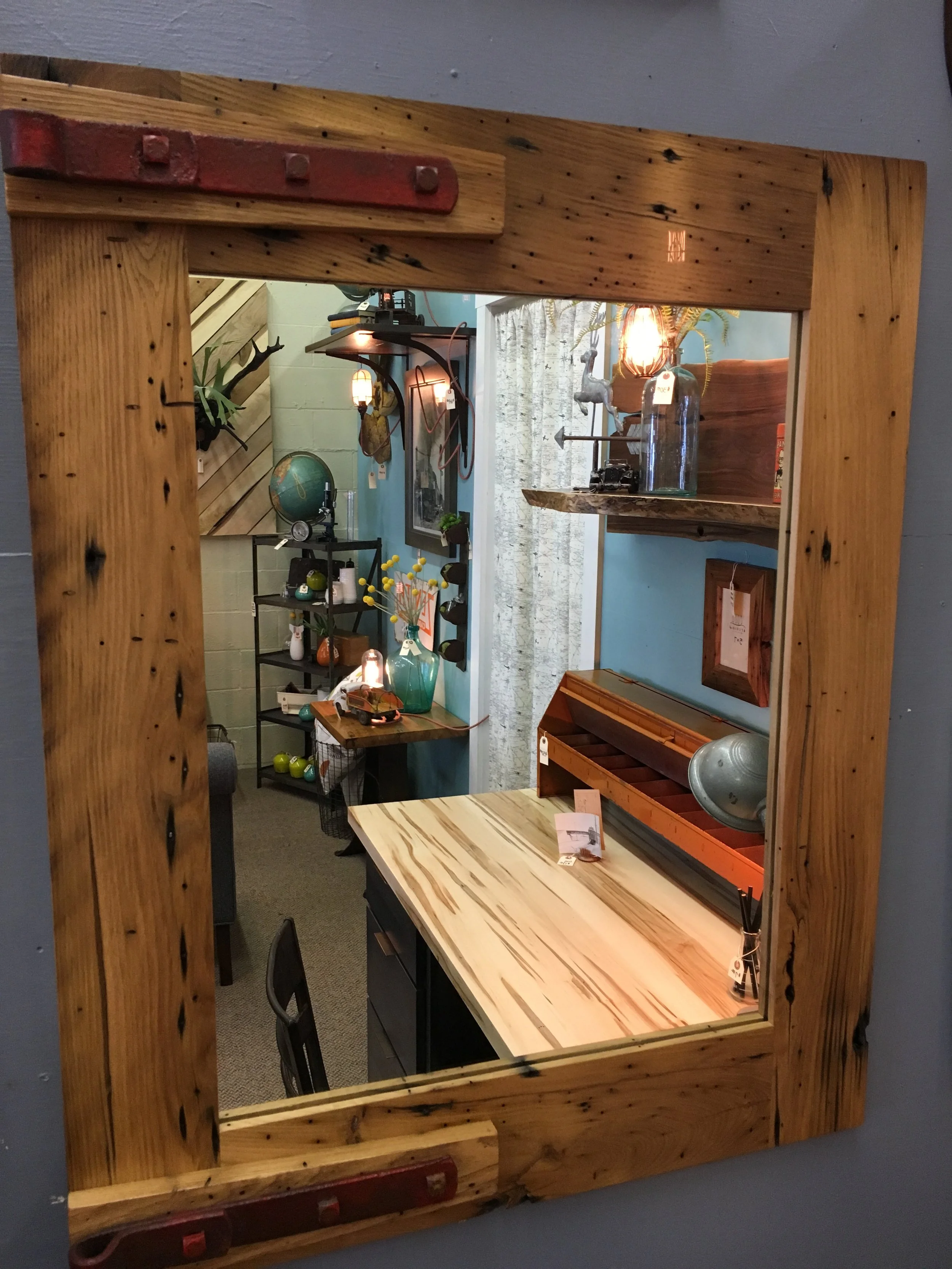 wormy chestnut hinge mirror