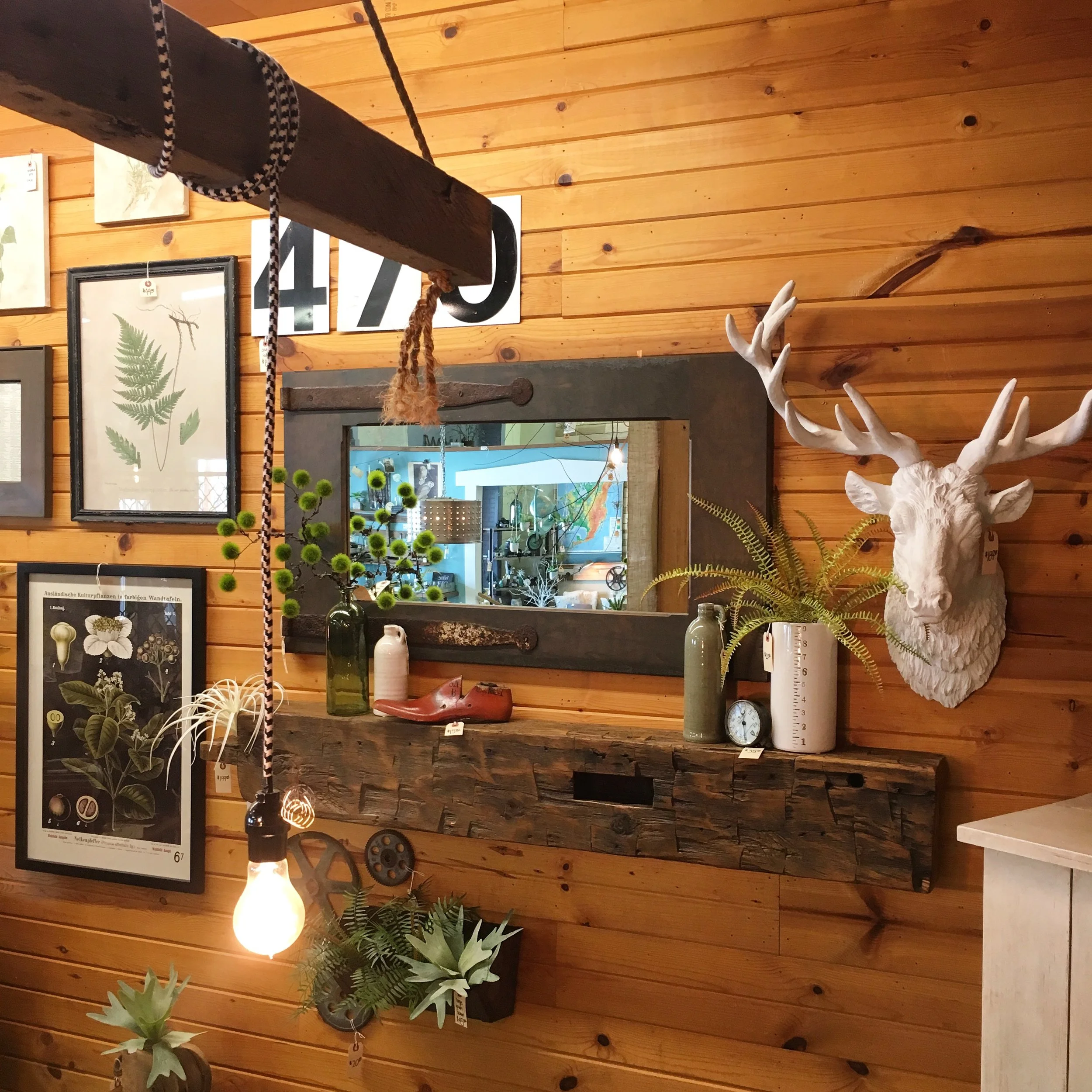 cherry strap hinge mirror