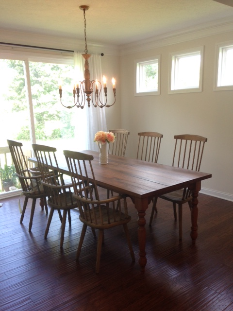 reclaimed oak farmhouse dining table