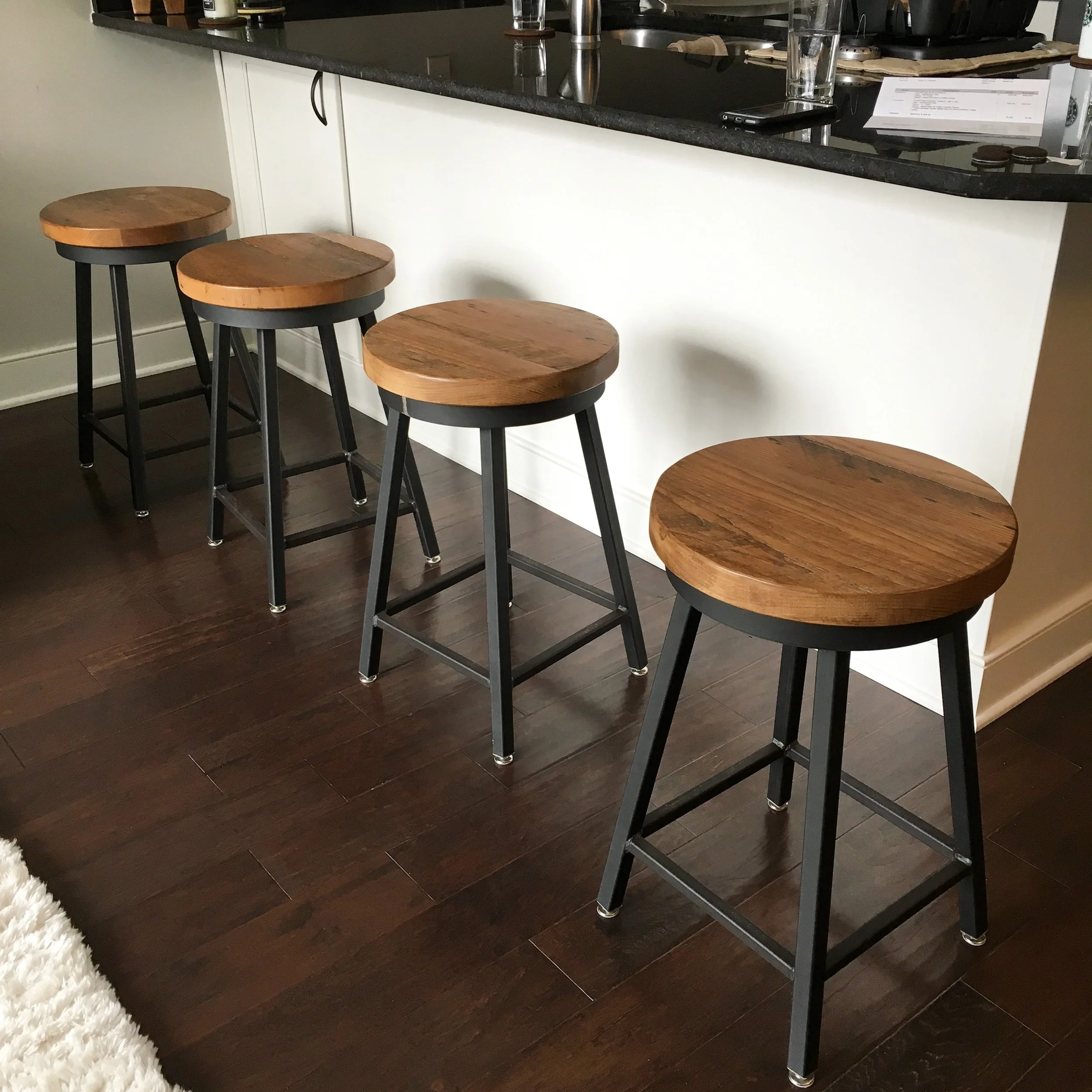 reclaimed oak bar stools