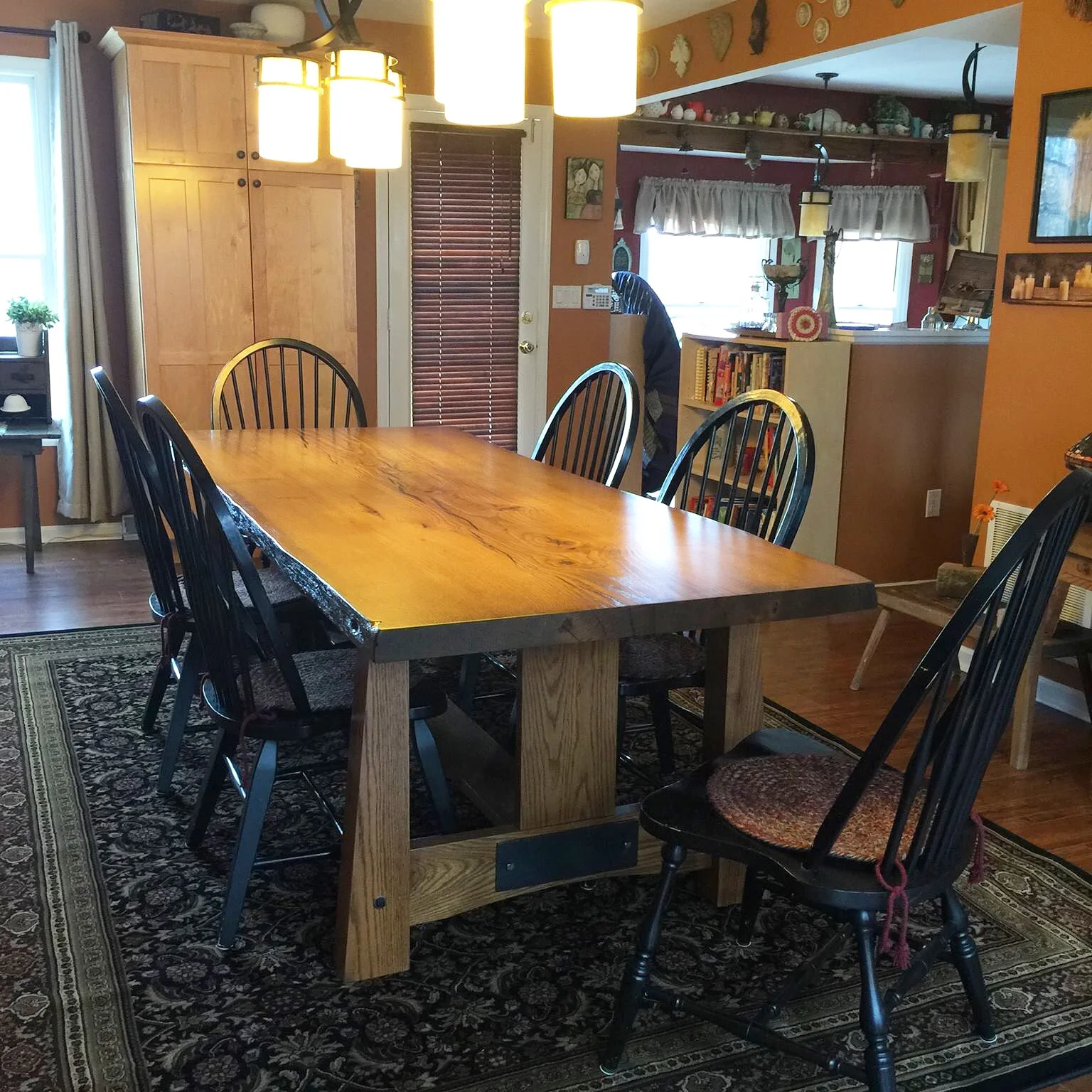 oak live edge craftsman dining table