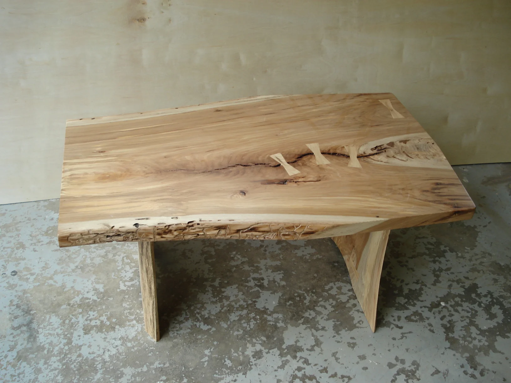 hickory live edge coffee table