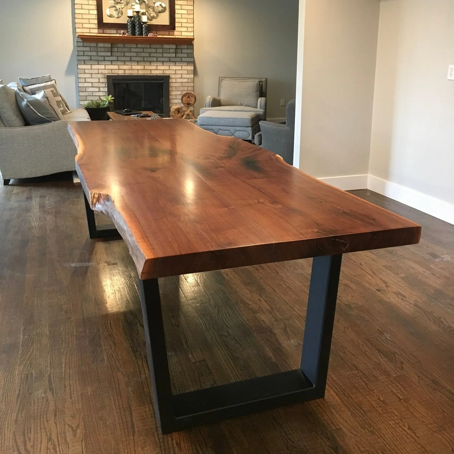 live edge walnut dining table
