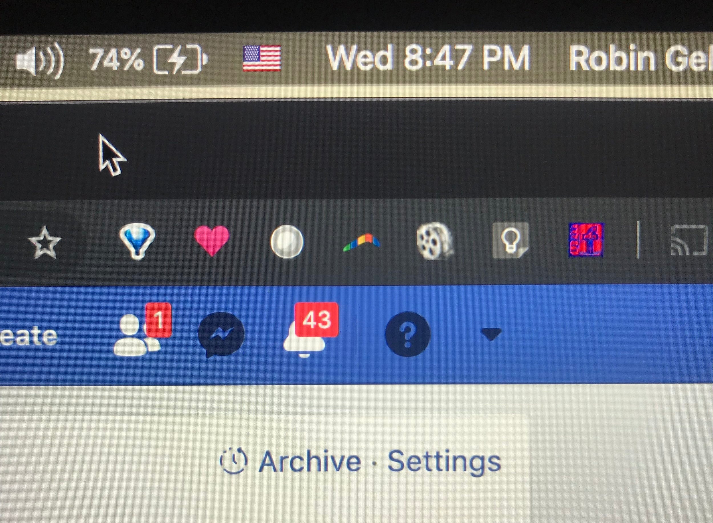 Facebook when I logged in