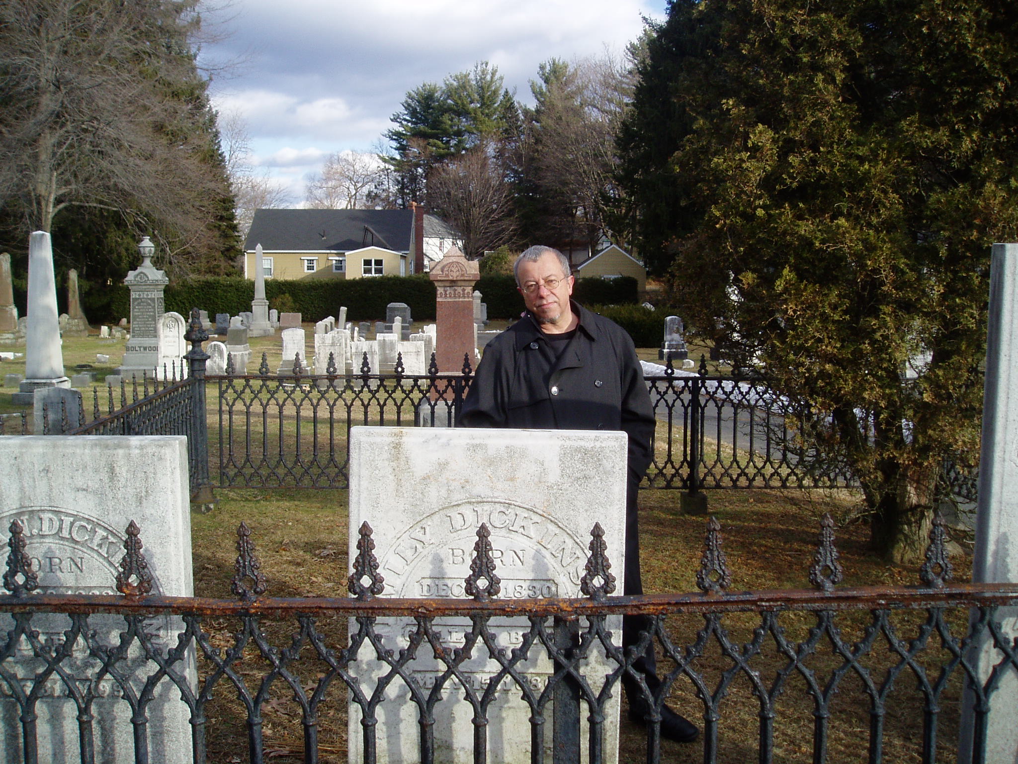 ac at emily dickinson's grave amherst feb 2006.JPG