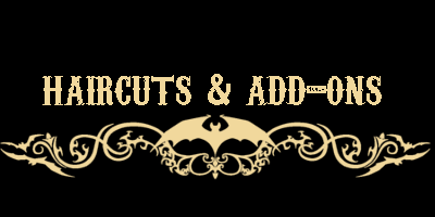 Haircut with wash & style- Starting at $40, price varies on length of hair for styling time. Dry cut- $25 come in with clean, tame and dry hair and this includes a haircut and ironing for smoothing. Undercuts- Starts at $20, additional for designs. Bangs- standard bang trim- $10 Bettie Bangs- $15 New bang cut- $20 ADD ONS- Hydration treatment ($10-50), brow tint- $10, brow wax $10, additional facial wax $6.