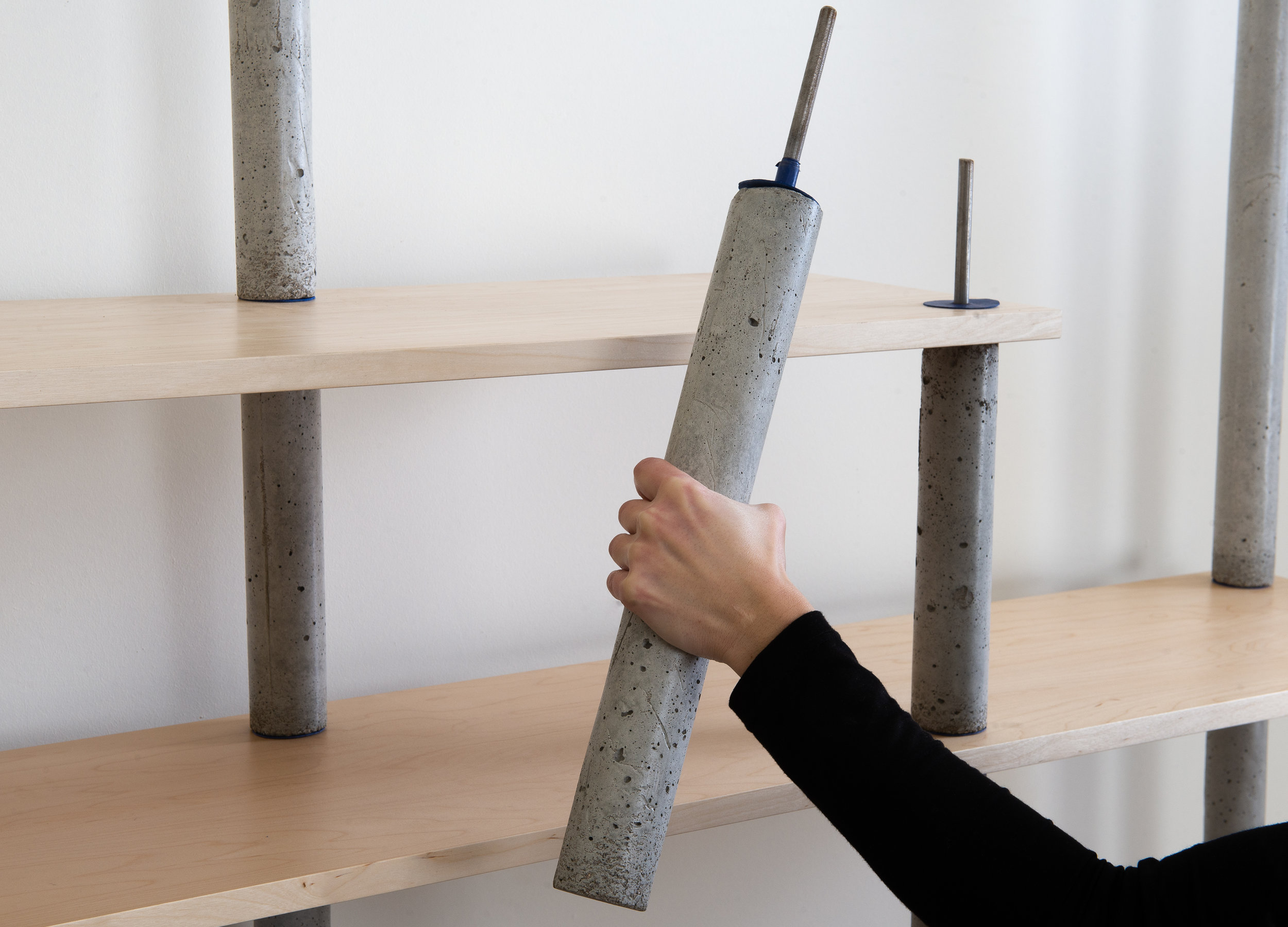 Concrete bookcase pillar - easy assembly