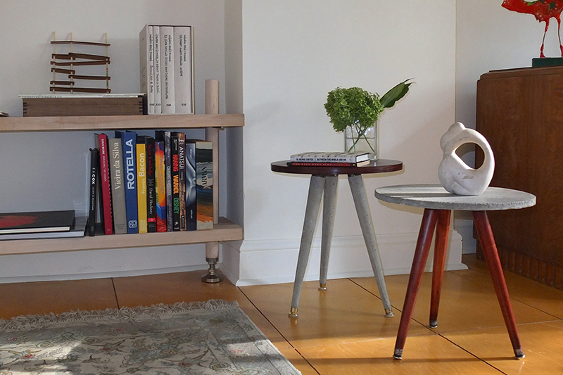 Nesting side-tables, luxurious living room