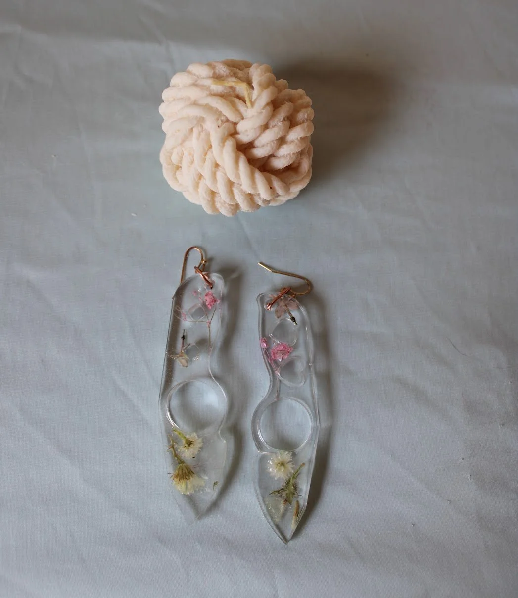 Self Defense Earrings, Rope Candle. 2022