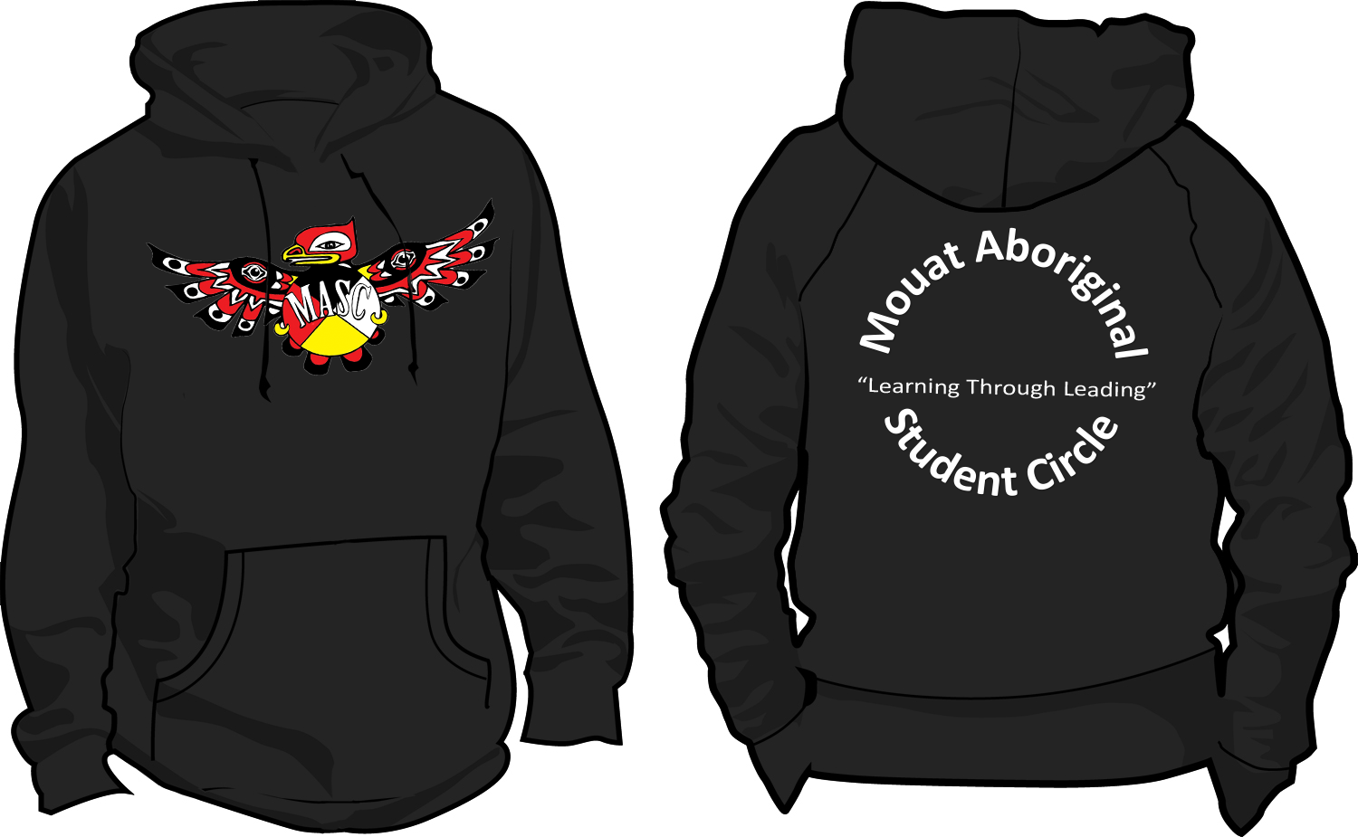 Hoodies concept design for the Mouat Aboriginal Student Circle members.