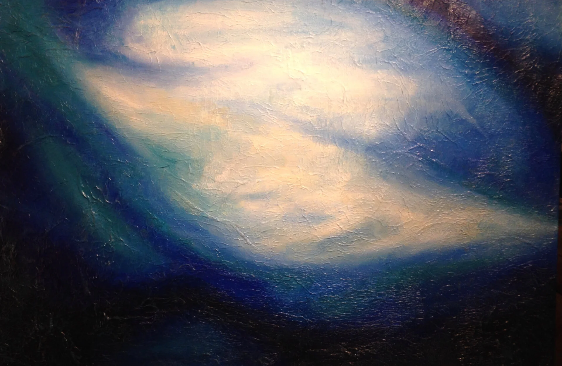 Untitled 224 x 36 “, Acrylic and mixed Media on Canvas, SOLDIn Private Collection