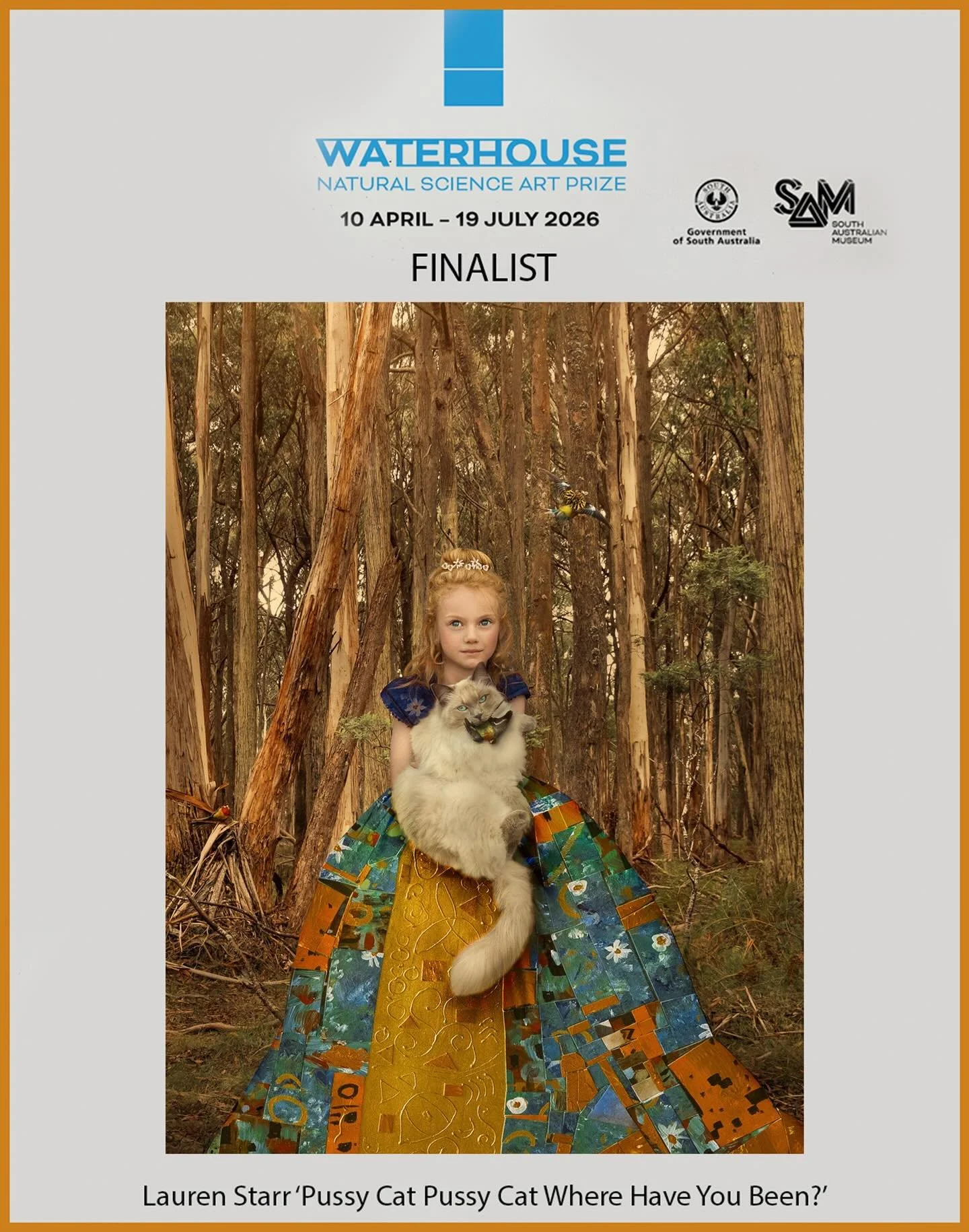 I am utterly thrilled to let you know that my work has been selected as a finalist for the Waterhouse Prize, which will be displayed with all the other incredible shortlisted works at the Museum of South Australia (Adelaide) this week. 
This prize ce