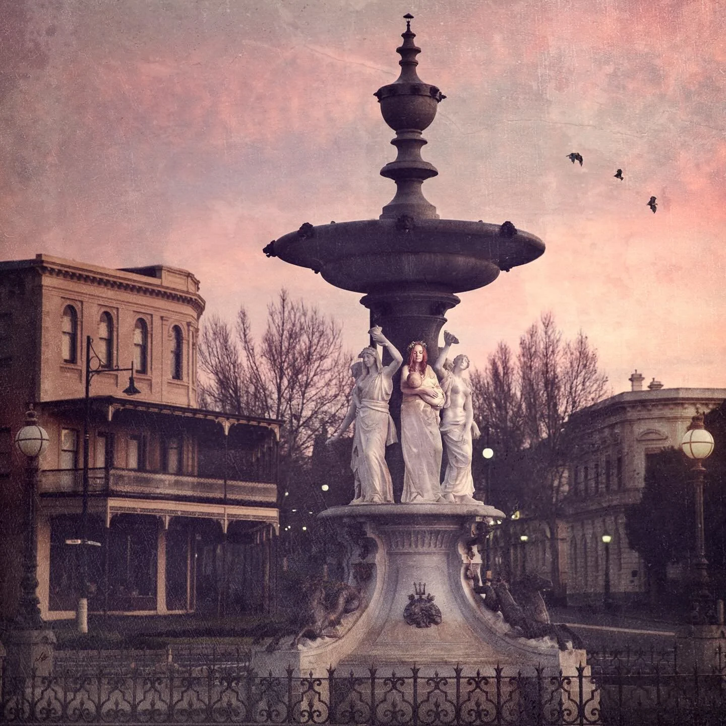 Alexandra Fountain (Breastfeeding Mother) 
One of my very first artworks celebrating motherhood from 2018. 
Photographed at dawn and inspired by fierce woman everywhere. You&rsquo;ll notice the addition of the mother to the fountain; proudly feeding 