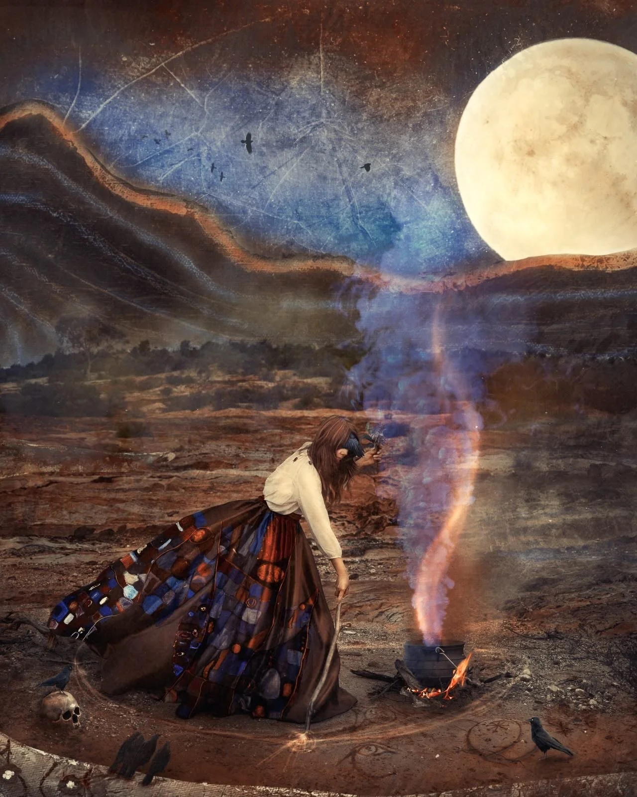 Happy Witches NY for my Southern Hemisphere friends xx 
Don&rsquo;t forget to look up at the moon 🌕 
Art made with my favourite witch model @lucia.mocnay ❤️

&ldquo;The Magic Circle&rdquo; 
Inspired by the Waterhouse painting 

#samhain #australianw