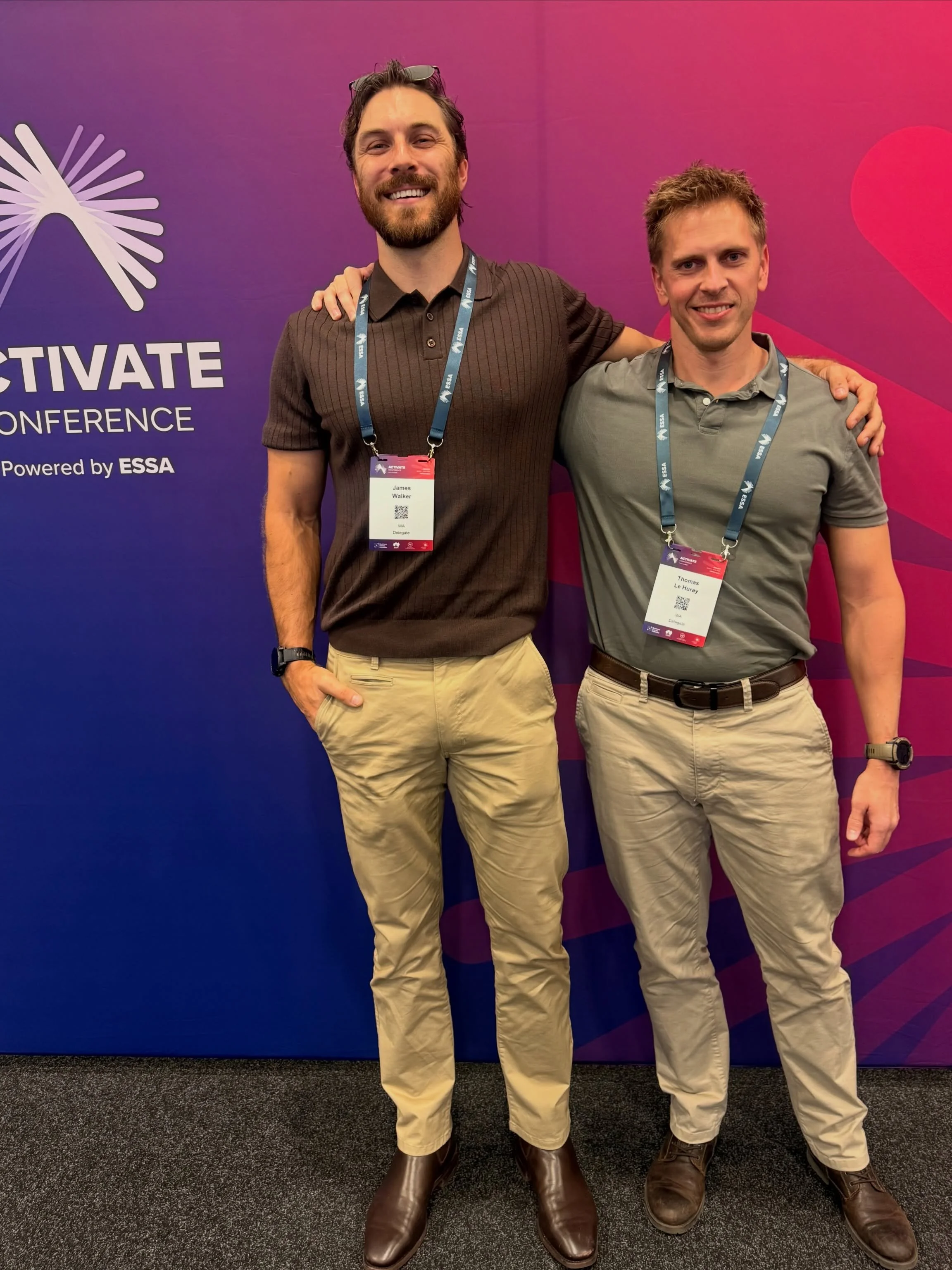 Our clinic directors James and Tom attending the ESSA Activate conference to learn about the newest innovations in the Exercise Physiology space!