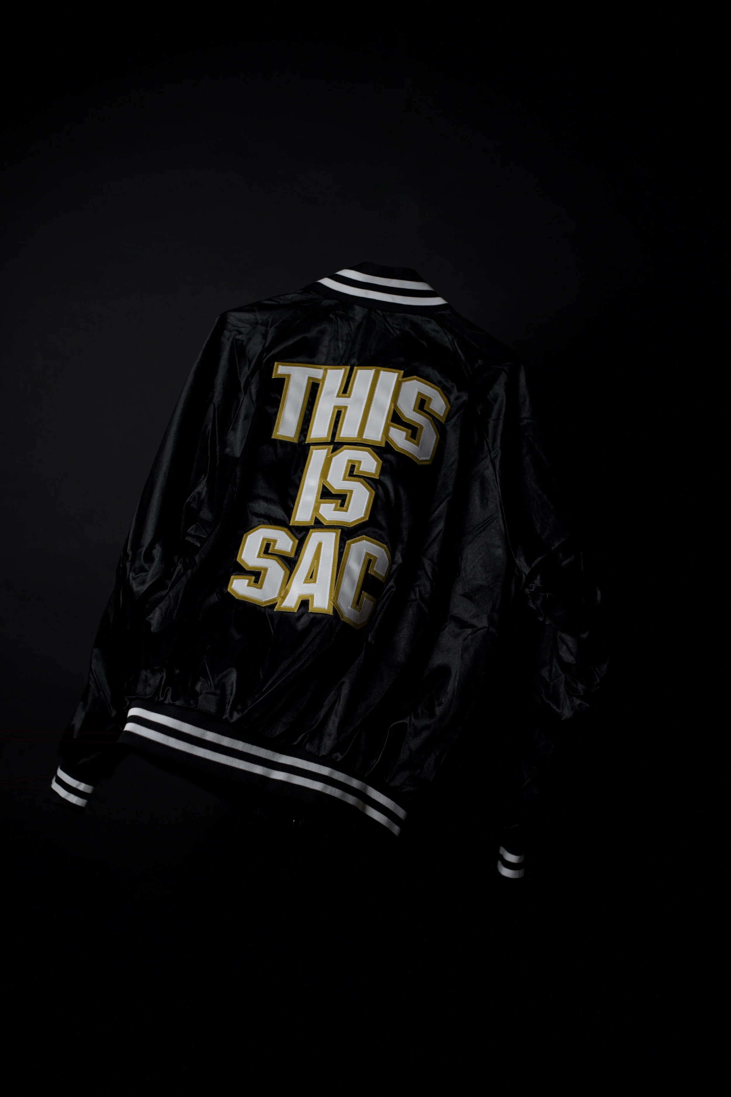 February 2020' GOLD Edition Black &amp; White  "This is Sac" Varsity Jacket
