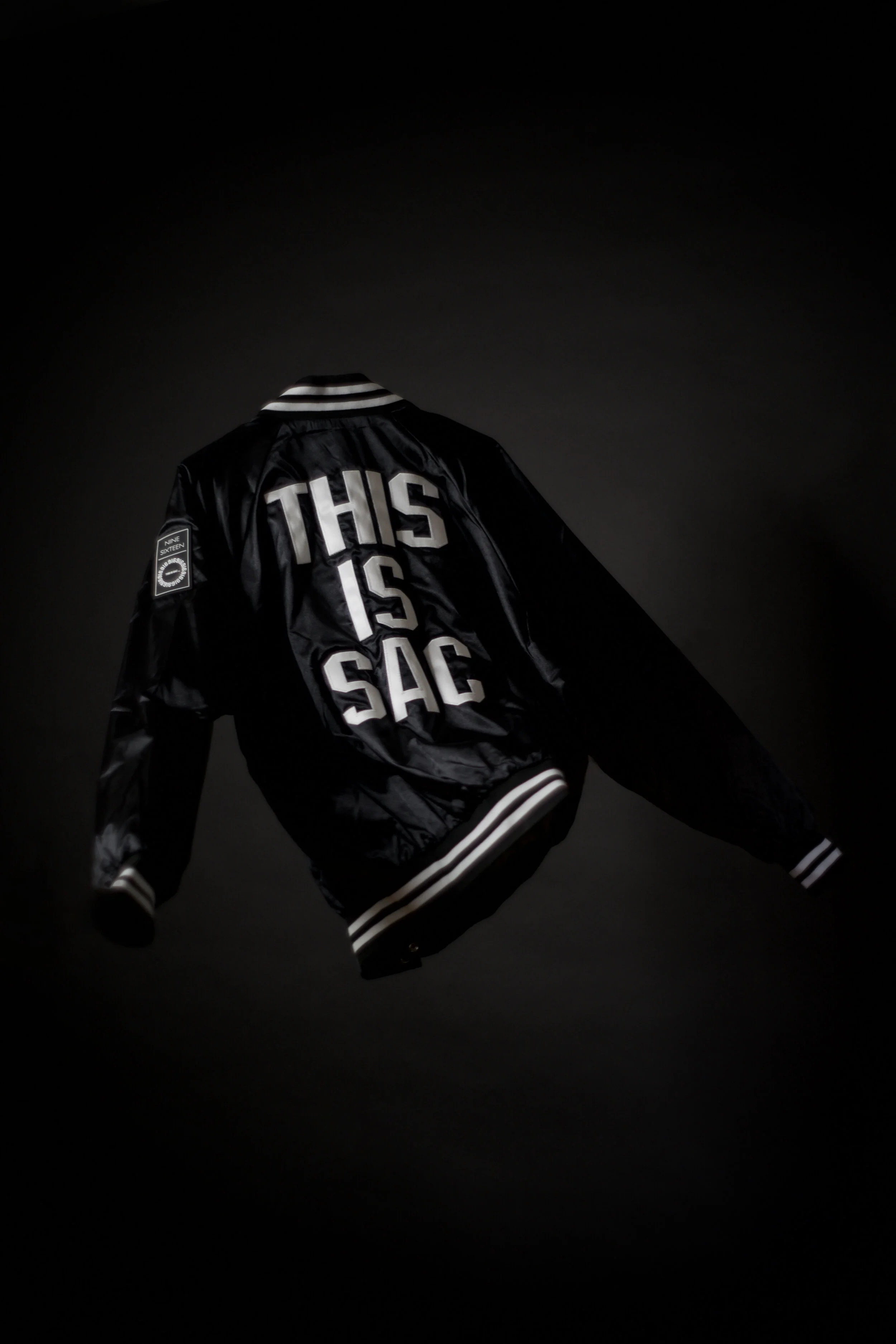 February 2020'  Black &amp; White "This is Sac" Varsity Jacket