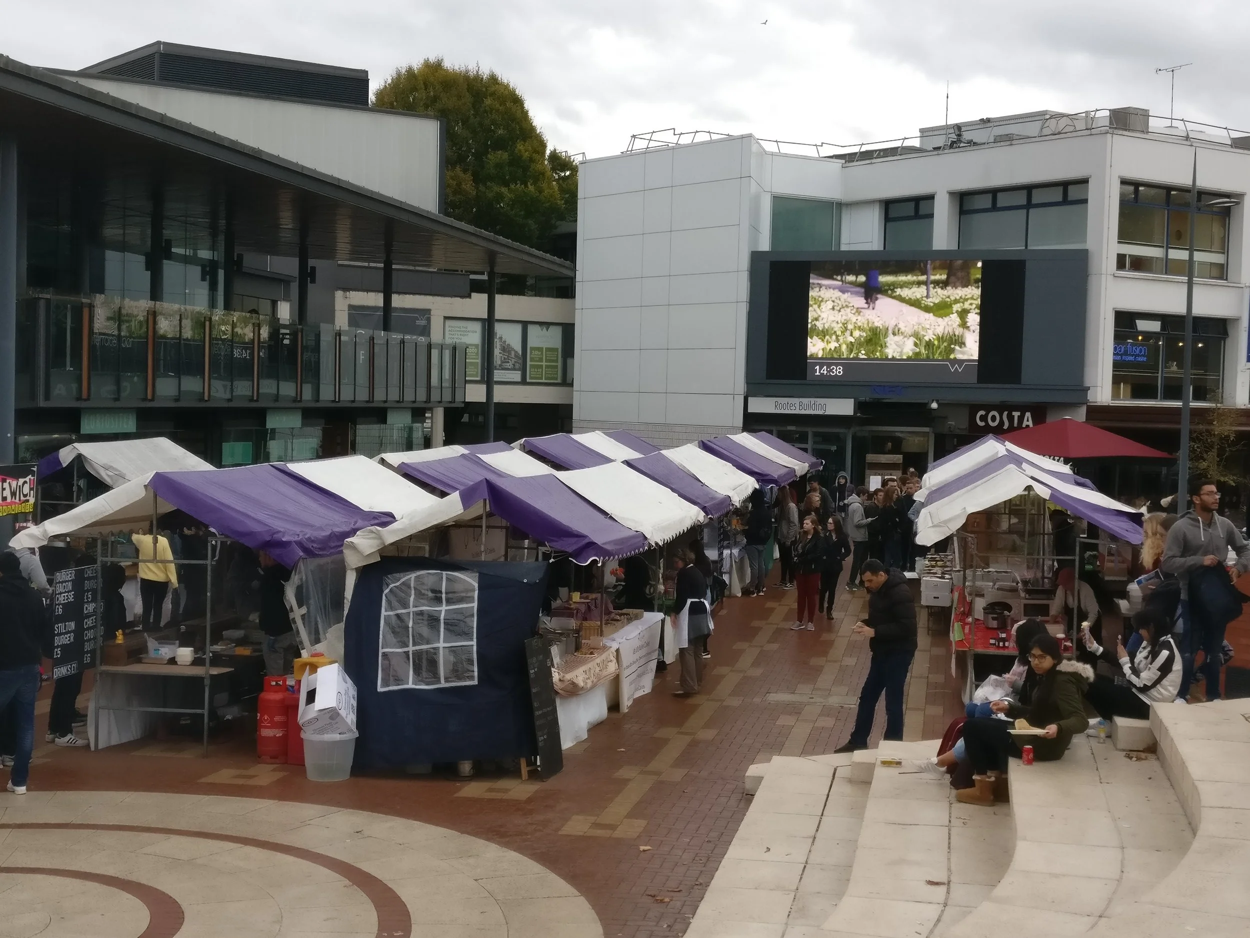 There seemed to be some sort of market going on around the quad in the afternoon