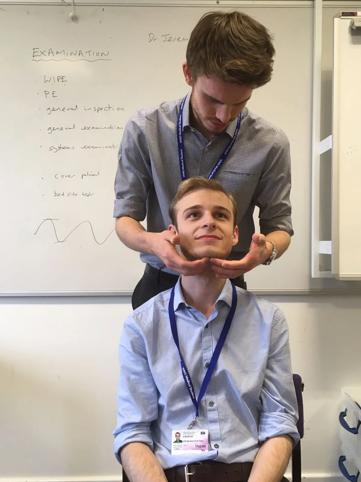 Having my lymph nodes examined by a coursemate