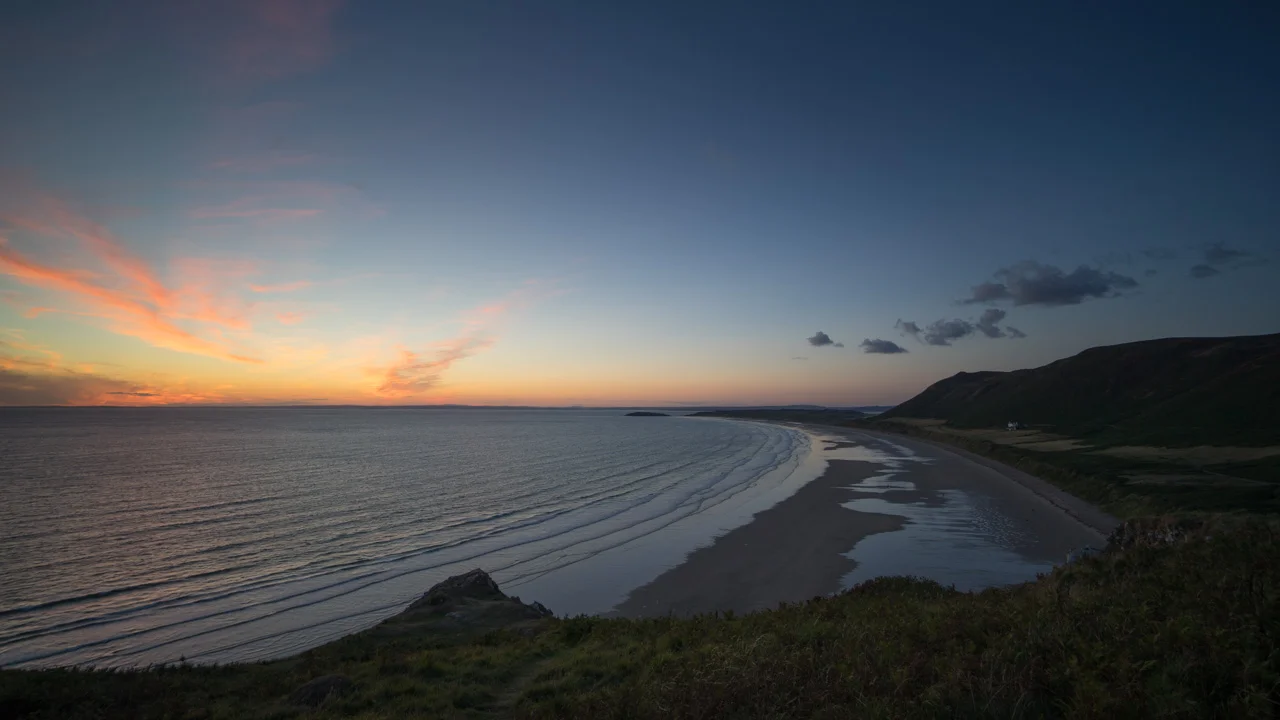 Rhossili Beach After Sunset