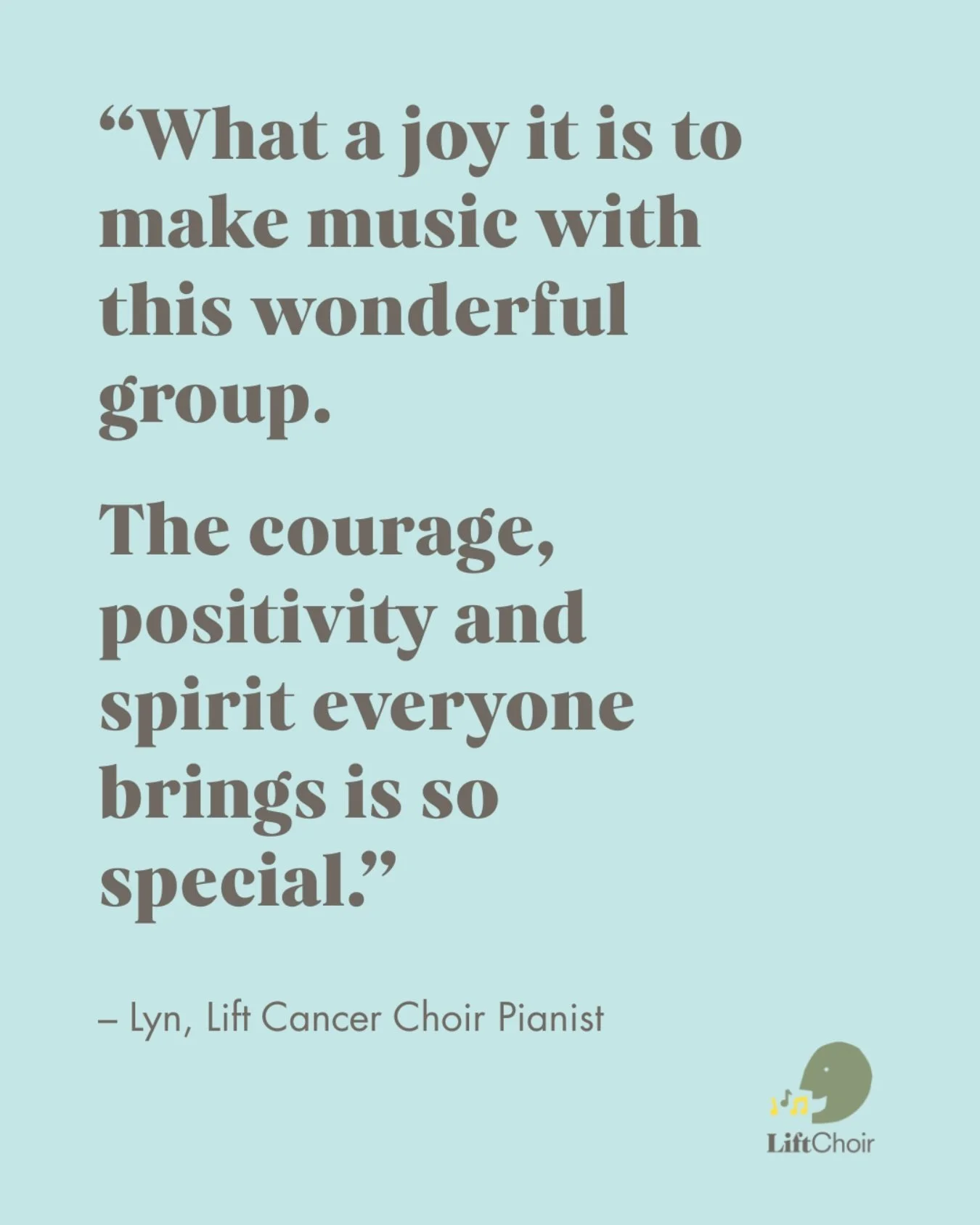 Moments like this capture what the Lift Cancer Choir is all about.

A cancer diagnosis can often bring a sense of isolation, and at times, a loss of control over your body and your life. The choir offers something different. A space to reconnect with