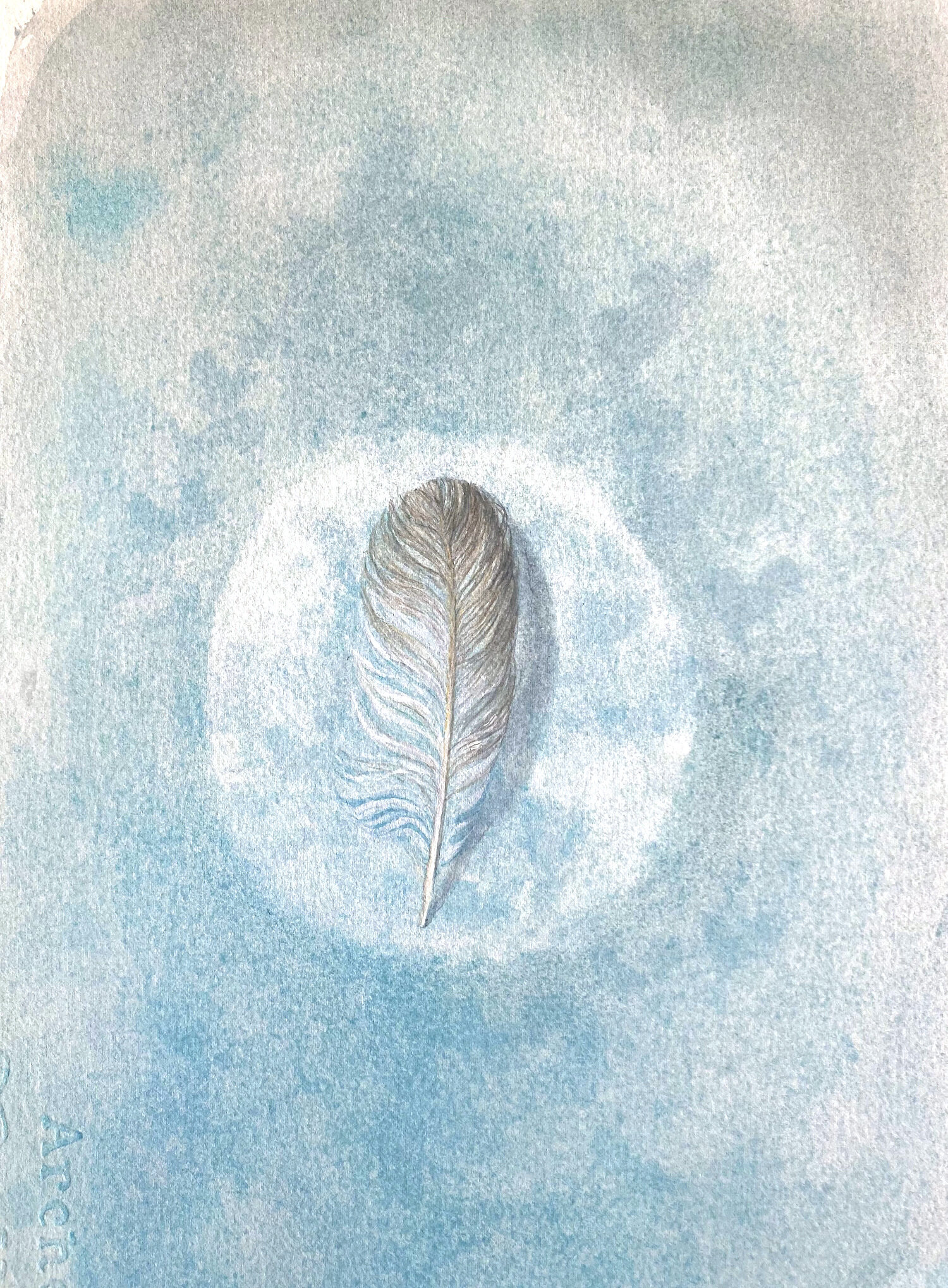 Iona blue II - watercolour on paper - 31 x 24 cm sold