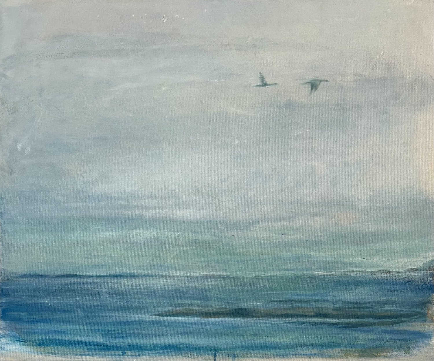 flight over The Sound, Iona - oil on canvas - 50x60 cm
