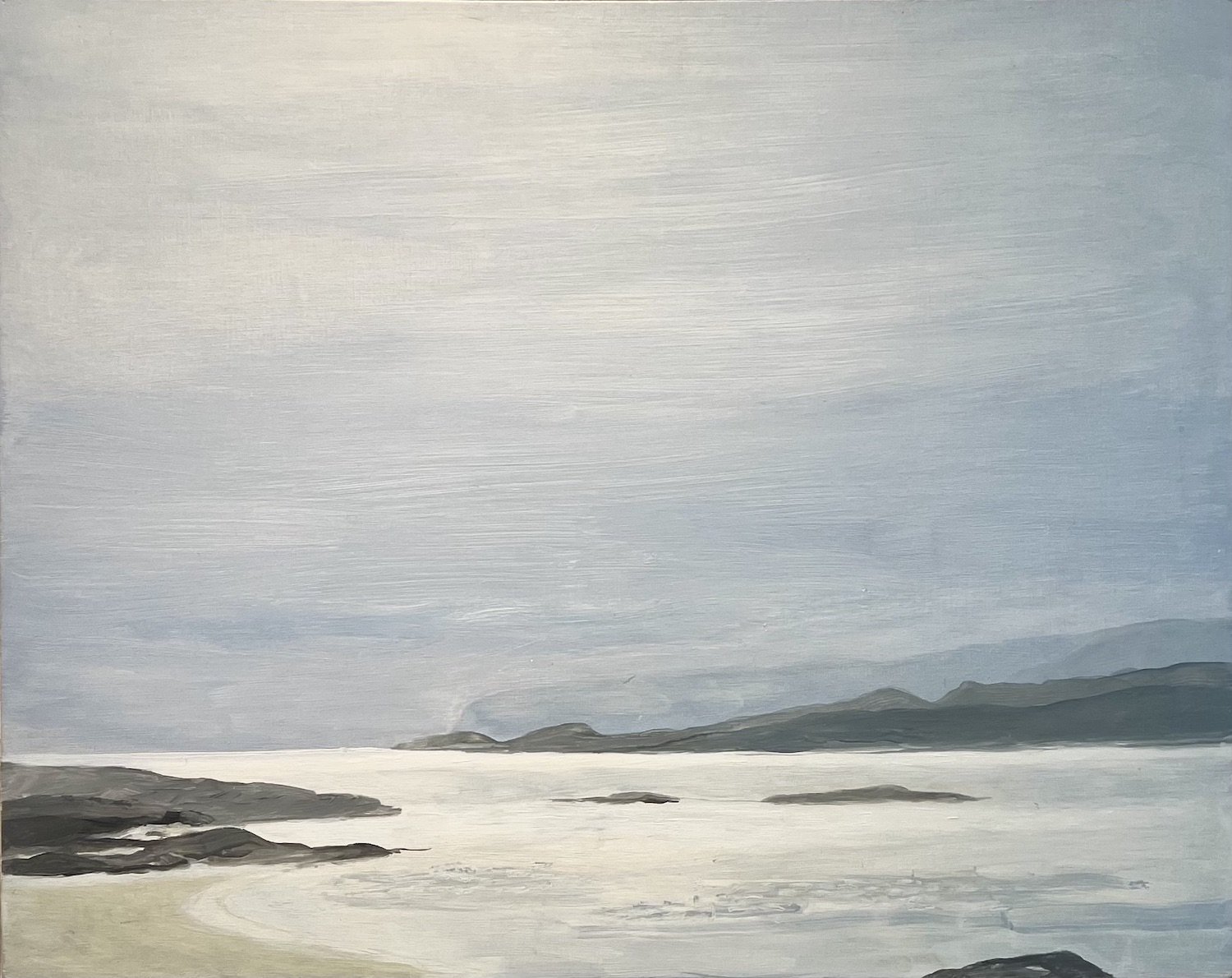 morning light the sound-iona oil on gesso panel 48 x 60 cm sold
