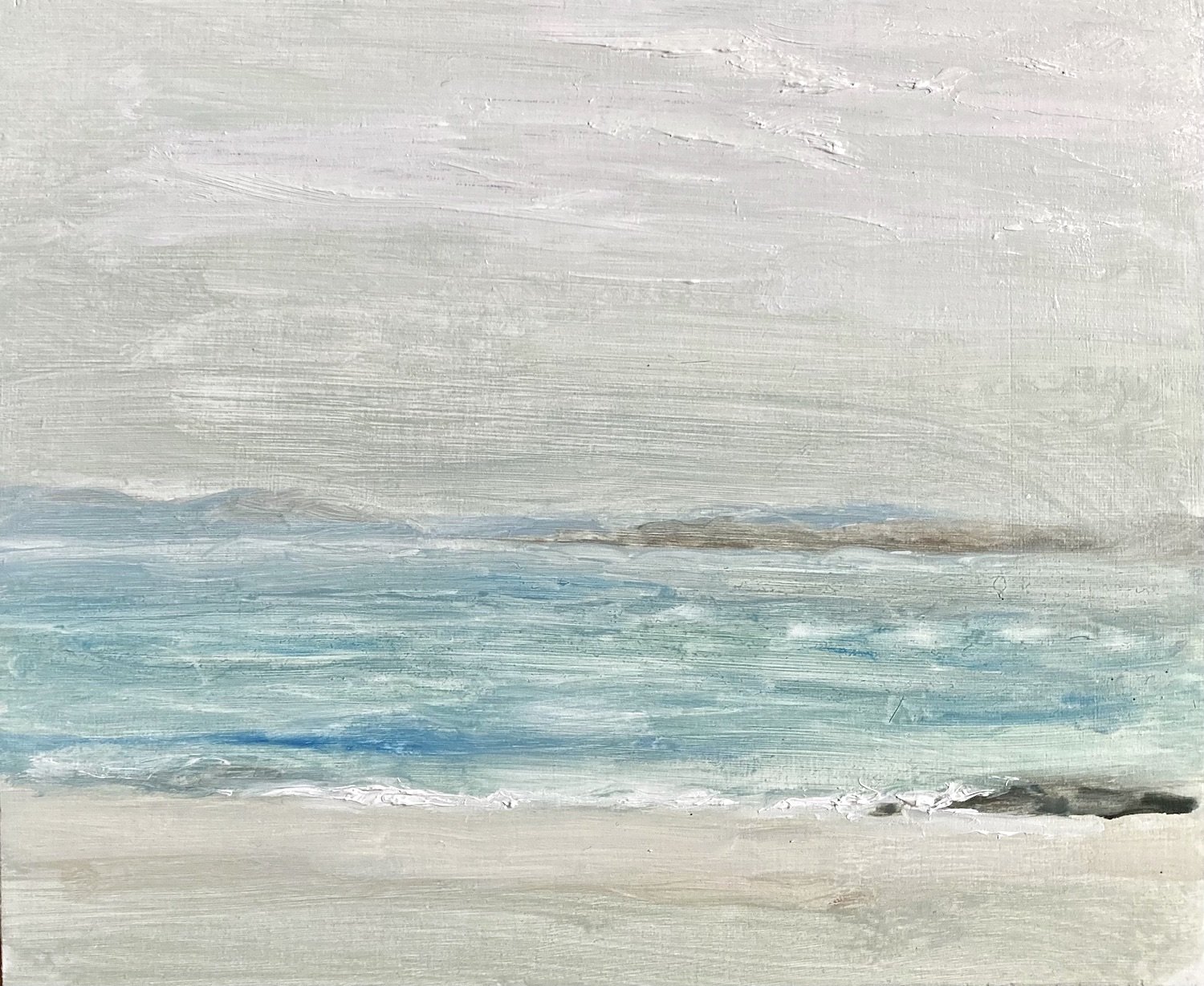 The Sound 1, Iona - oil on gesso panel - 17 x 21cm