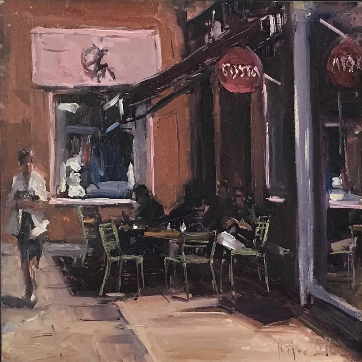 Coffee on a Saturday 12x12 Oil on board