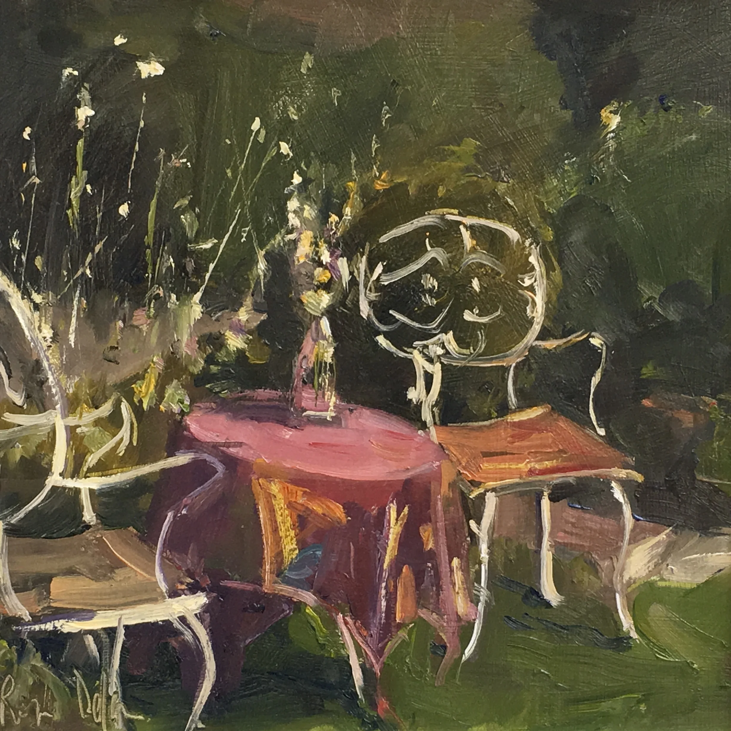 Barbaras garden 10x10 OIl on board