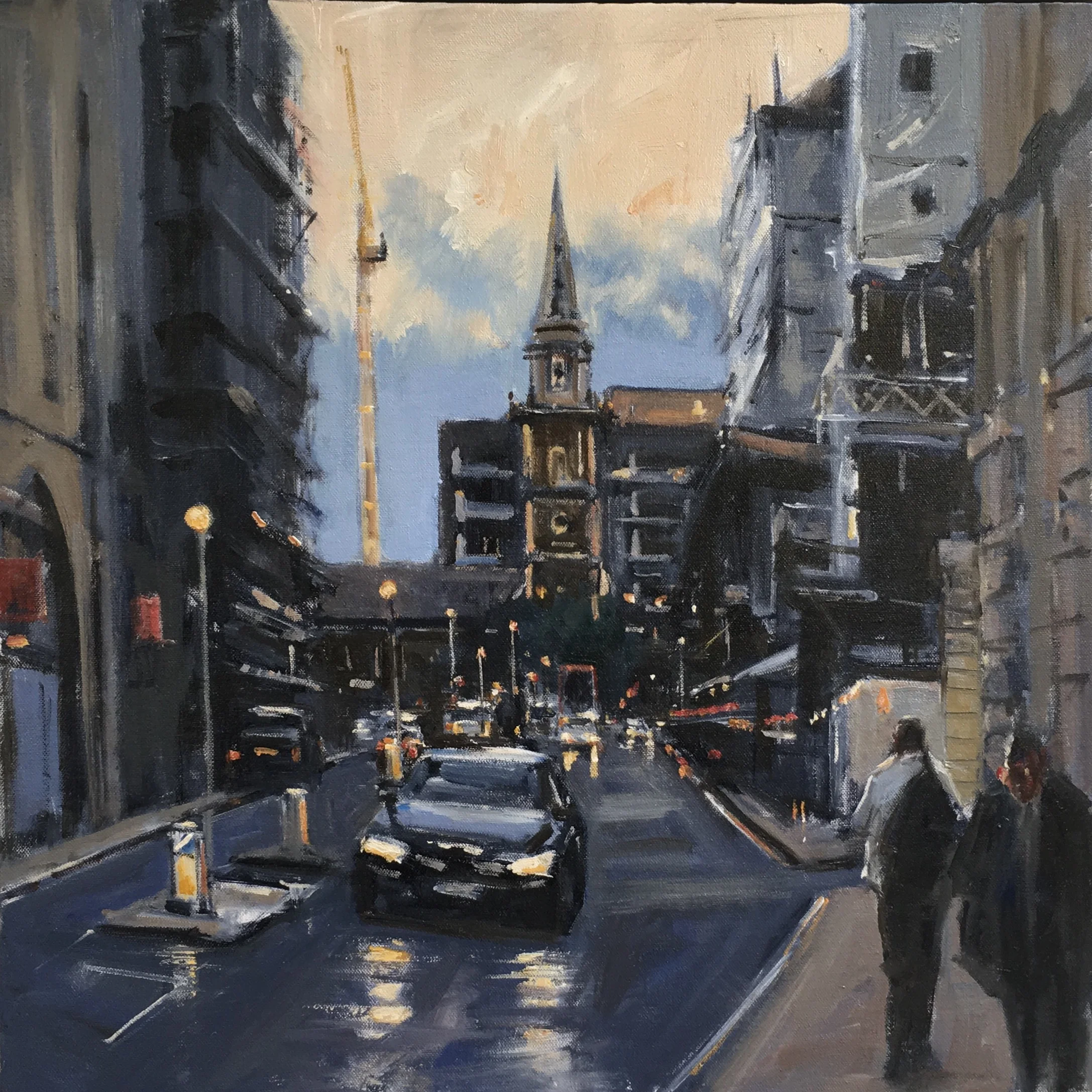 Fenchurch St 30x30 Oil on board