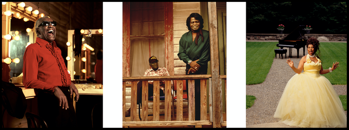 Ray Charles, James Brown, Aretha Franklin photographed by Timothy White