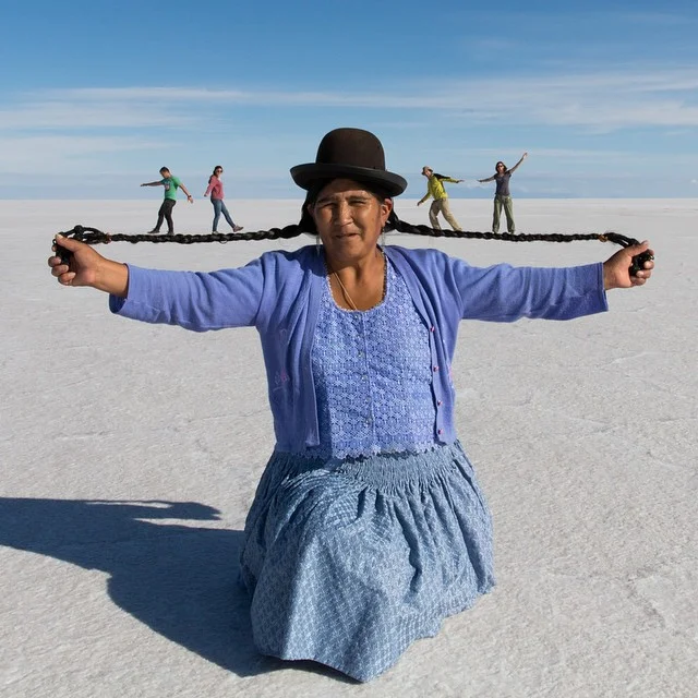 Happy Friday! I just arrived at the Atacama Desert in northern Chile, which is allegedly the driest place on earth, but it’s pouring rain right now!
So over the next few days I will be posting some photos of Bolivia, which absolutely captivated me. I truly felt humbled by the heartwarming and kind Bolivians, and also by the majestic landscapes and mountains that surrounded us in the wild. We even went up to 5,000 meters (16,404 ft) and my head felt like it was about to explode.
This is Josefina, our talented chef, Bolivian mother, friend, and partner in crime. We felt such a genuine connection to Josefina and she truly took such great care of us. This is hardly a surprise coming from a mother of 10 kids. She’s usually smiling ear to ear, contrary to this photo, but perhaps she got a bit annoyed that we asked her to sit on the salt flats while we walked across her braids, especially after waking up at 3 am to bake us a cake. Pedro would have been really proud.
#antarcticaordie
(at Salar De Uyuni, Bolivia)