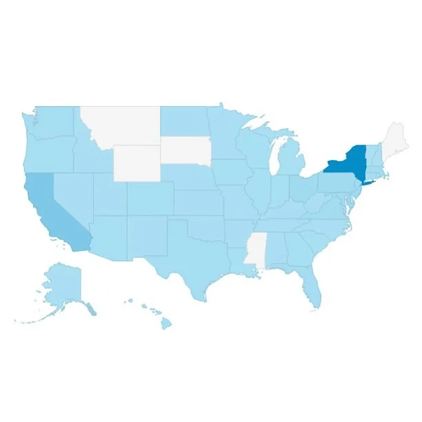 Today marks the 1 year anniversary of when I relaunched http://reubenhernandez.com . The site has had over 18,000 page views since then, and this map represents my US demographic.