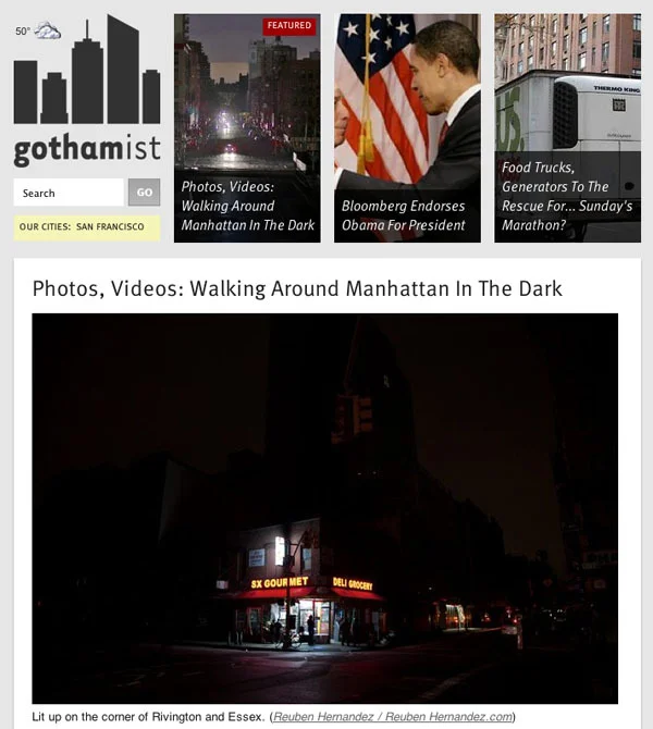 Some of my dark and eerie photos from last night’s cycling expedition were published on Gothamist today, along with some others. View them here .