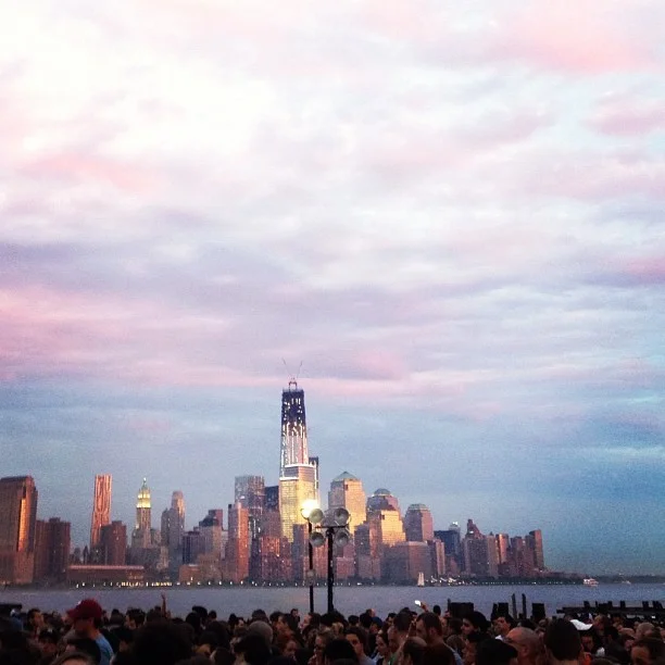One World Trade Center at sunset prior to Mumford and Sons (Taken with Instagram )