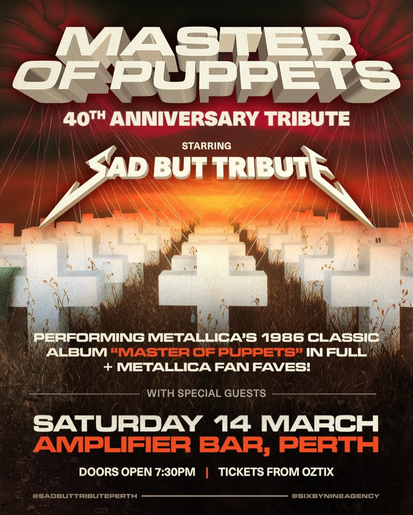 TOMORROW NIGHT I&rsquo;ll be hitting the stage with Sad But Tribute to pay homage to MASTER OF PUPPETS in celebration of it&rsquo;s 40th birthday! Get your tickets now 💪🔥 #bassplayer #alexcanionmusic #masterofpuppets #sadbuttribute #metallica